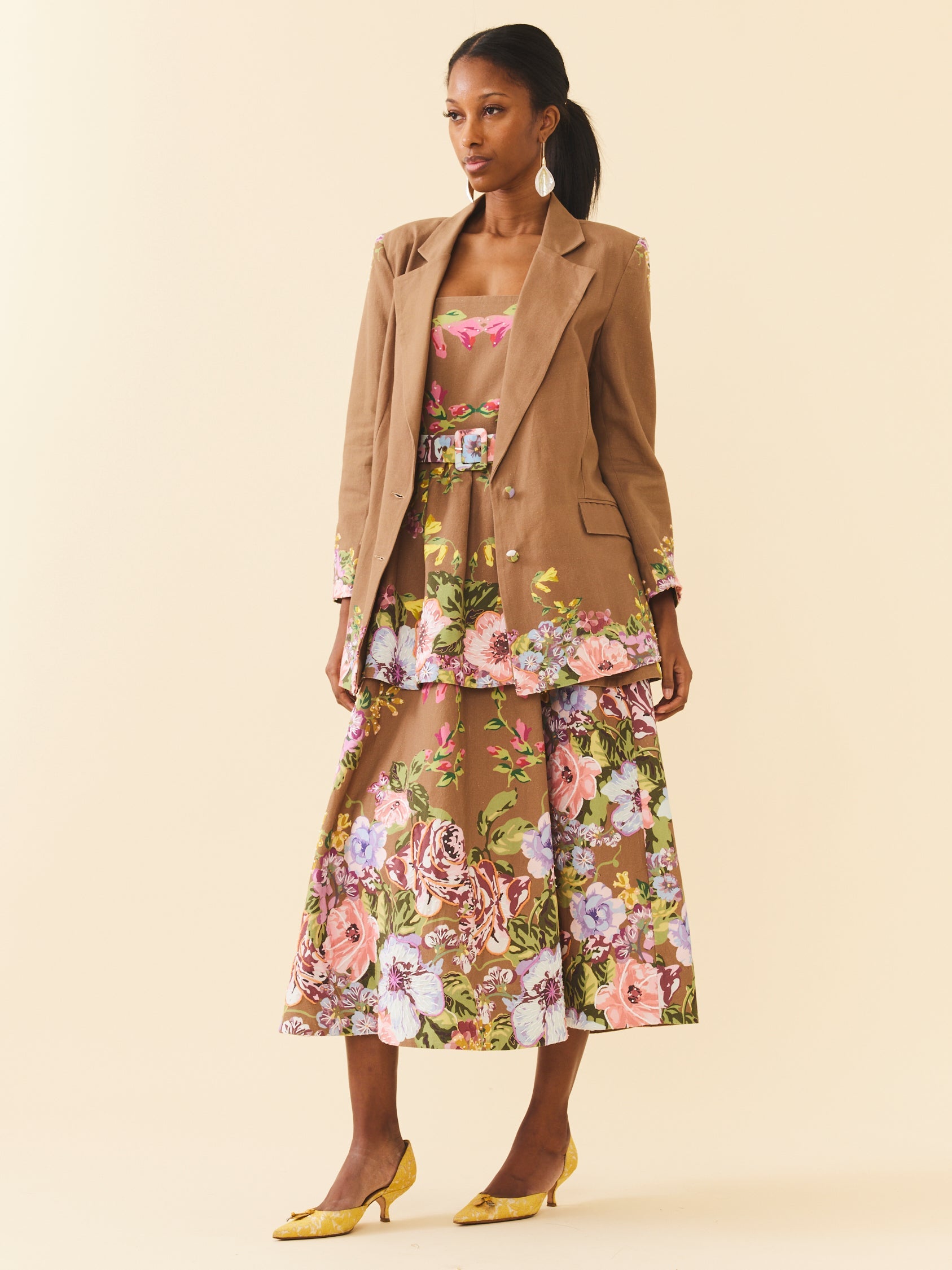 Sloan Blazer in Caramel Victorian Floral by Eddy