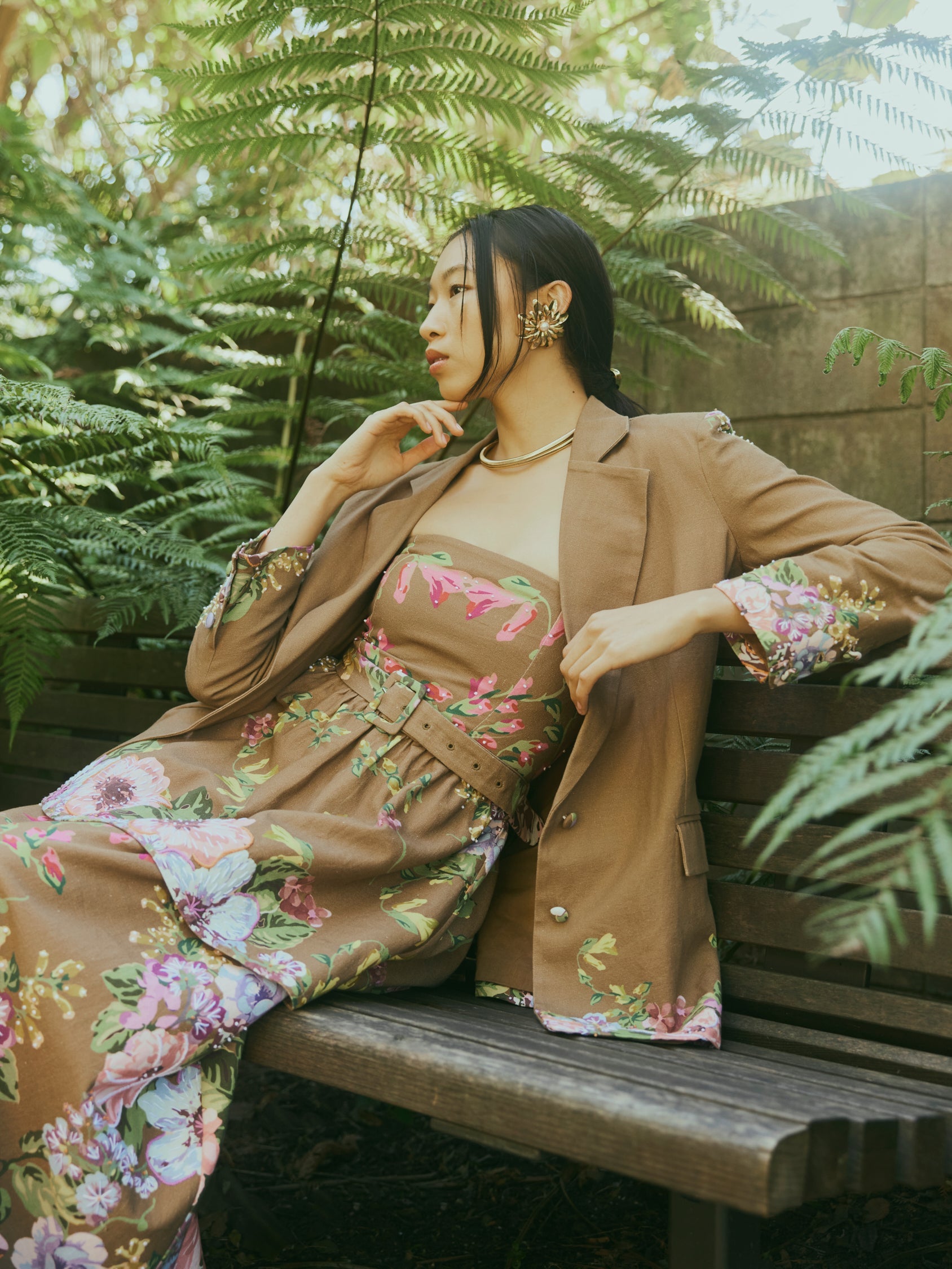 Sloan Blazer in Caramel Victorian Floral by Eddy