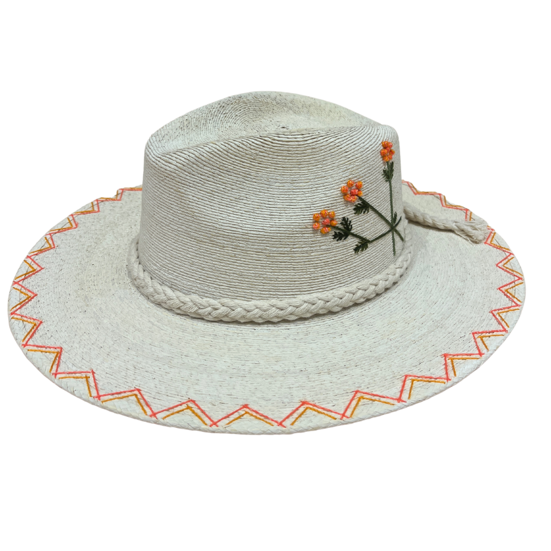 Exclusive Anaranjado Flores Hat by Corazon Playero