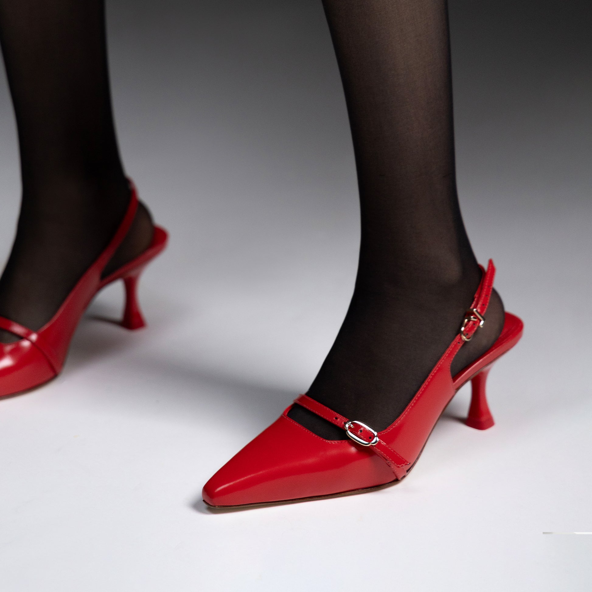 Ines Pump In Scarlet Leather by Larroudé