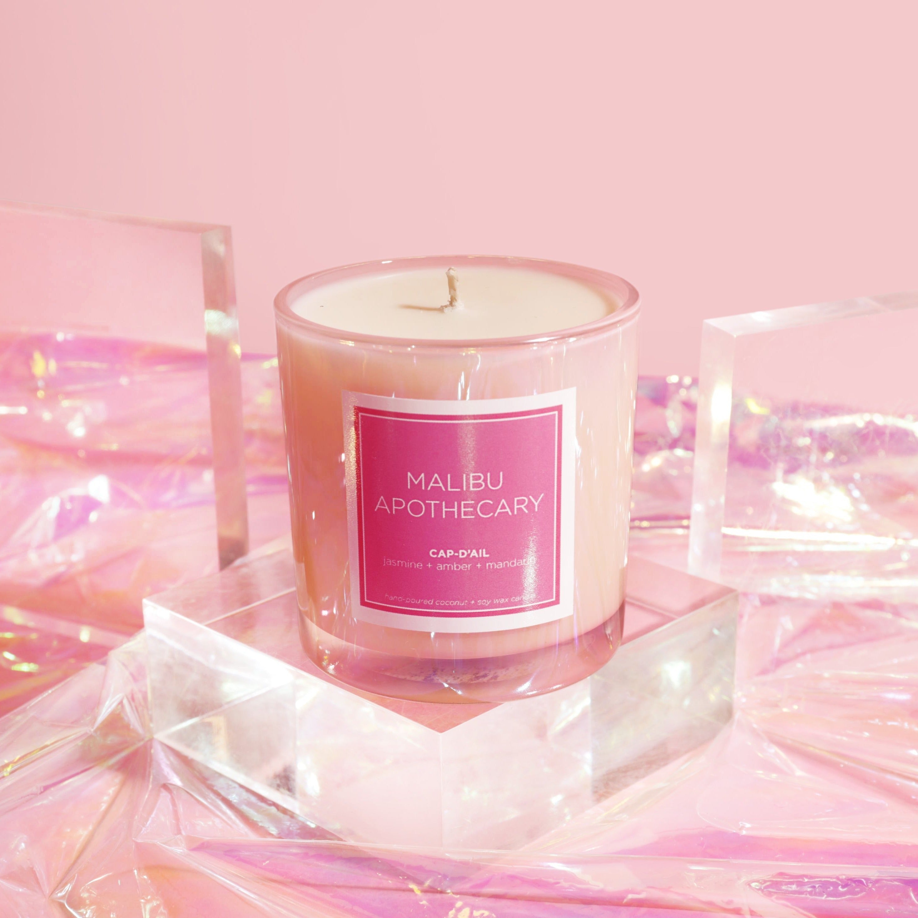 Iridescent Pink Candle by Malibu Apothecary