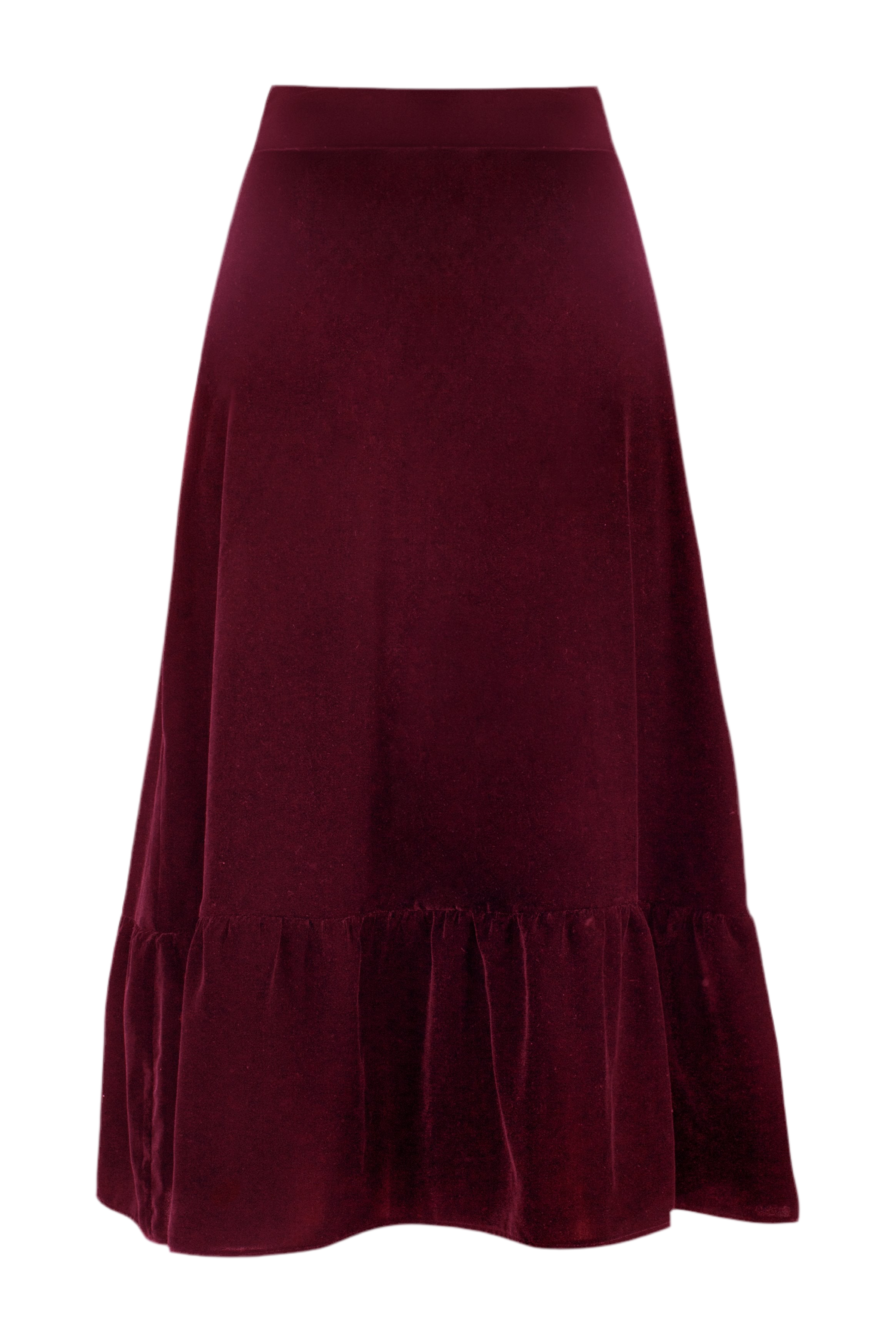 Mahtab Velvet Skirt - Burgundy by Rosewater House