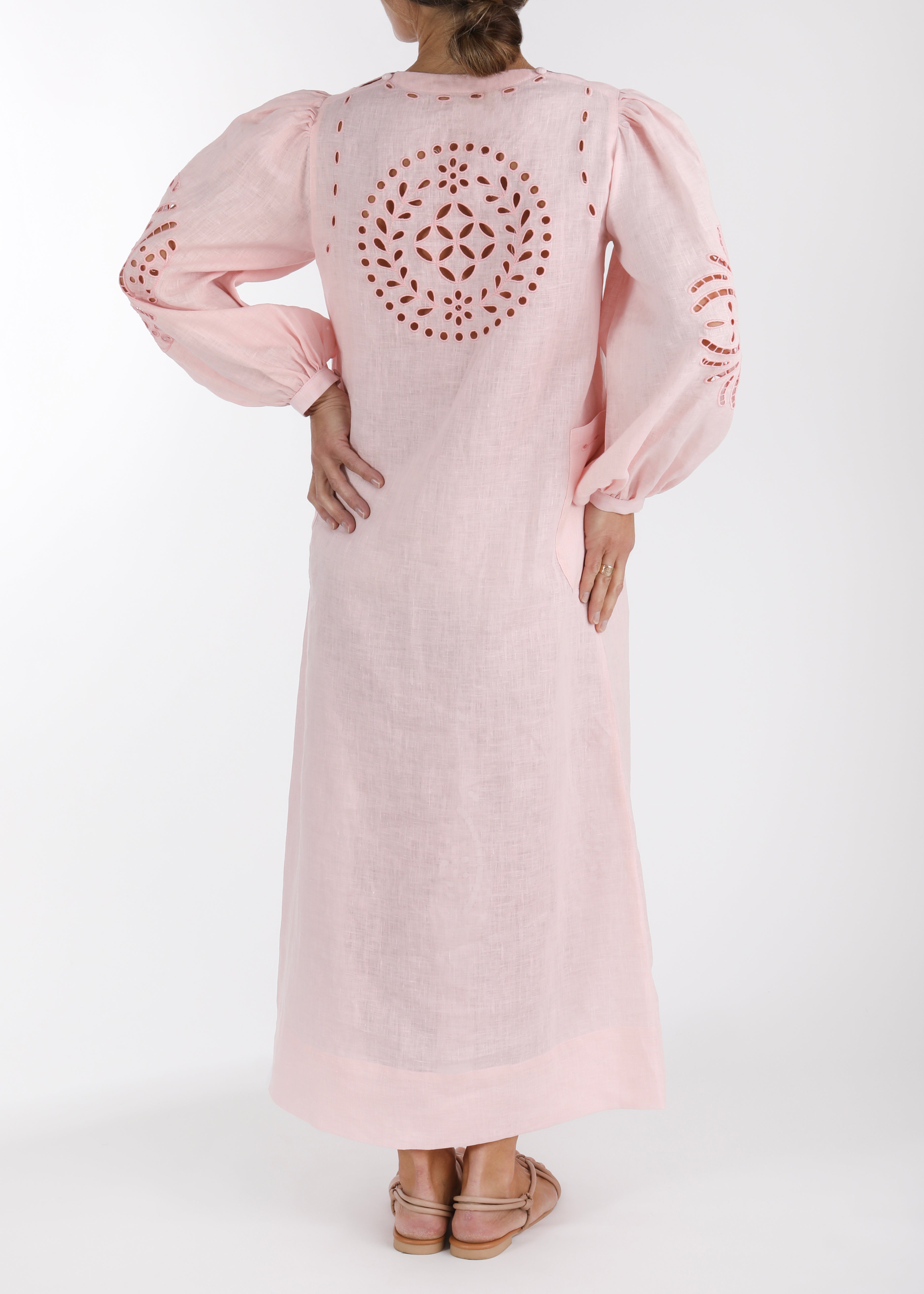 Richelieu Ukrainian Dress - Blush Pink by Larkin Lane