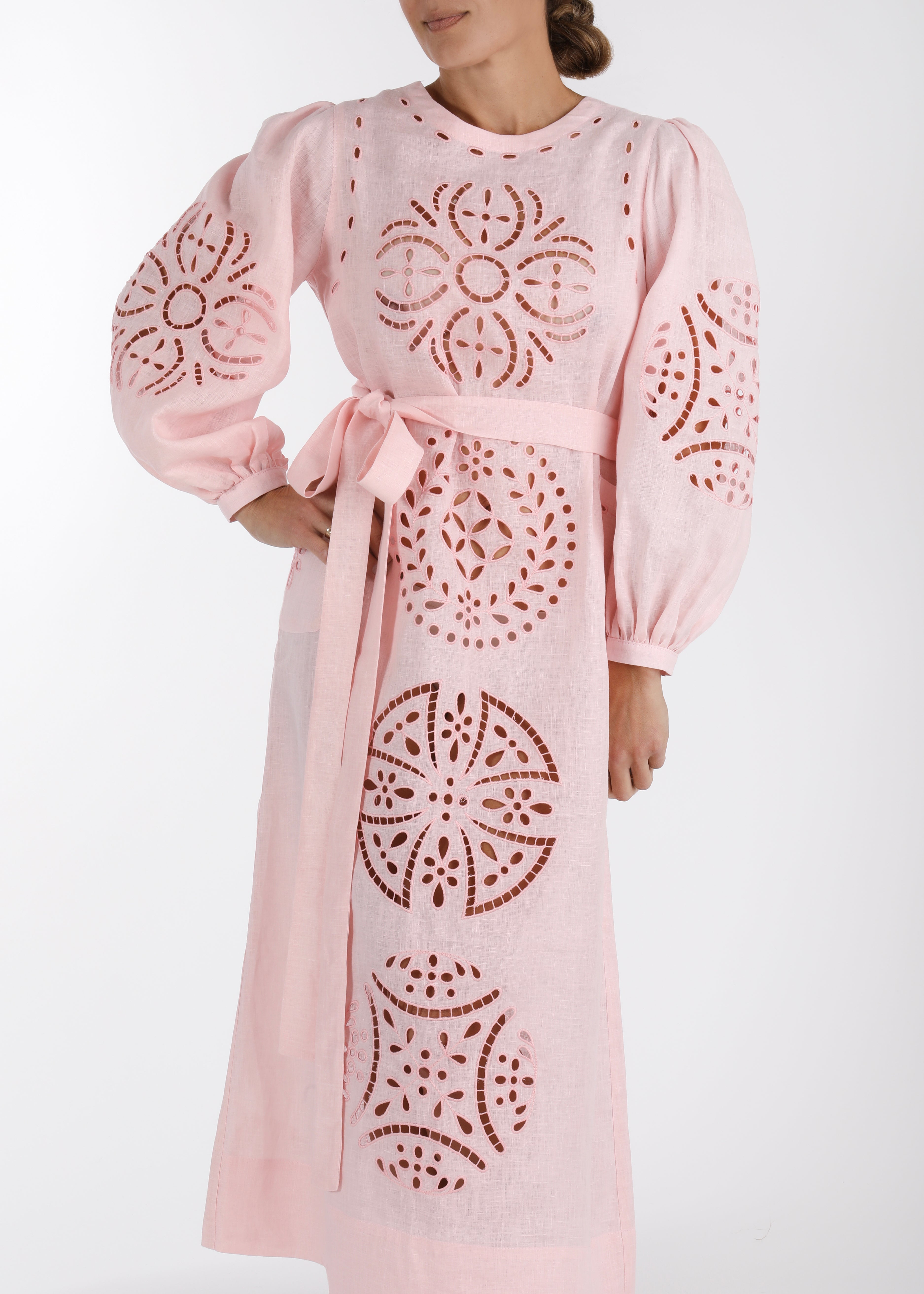 Richelieu Ukrainian Dress - Blush Pink by Larkin Lane