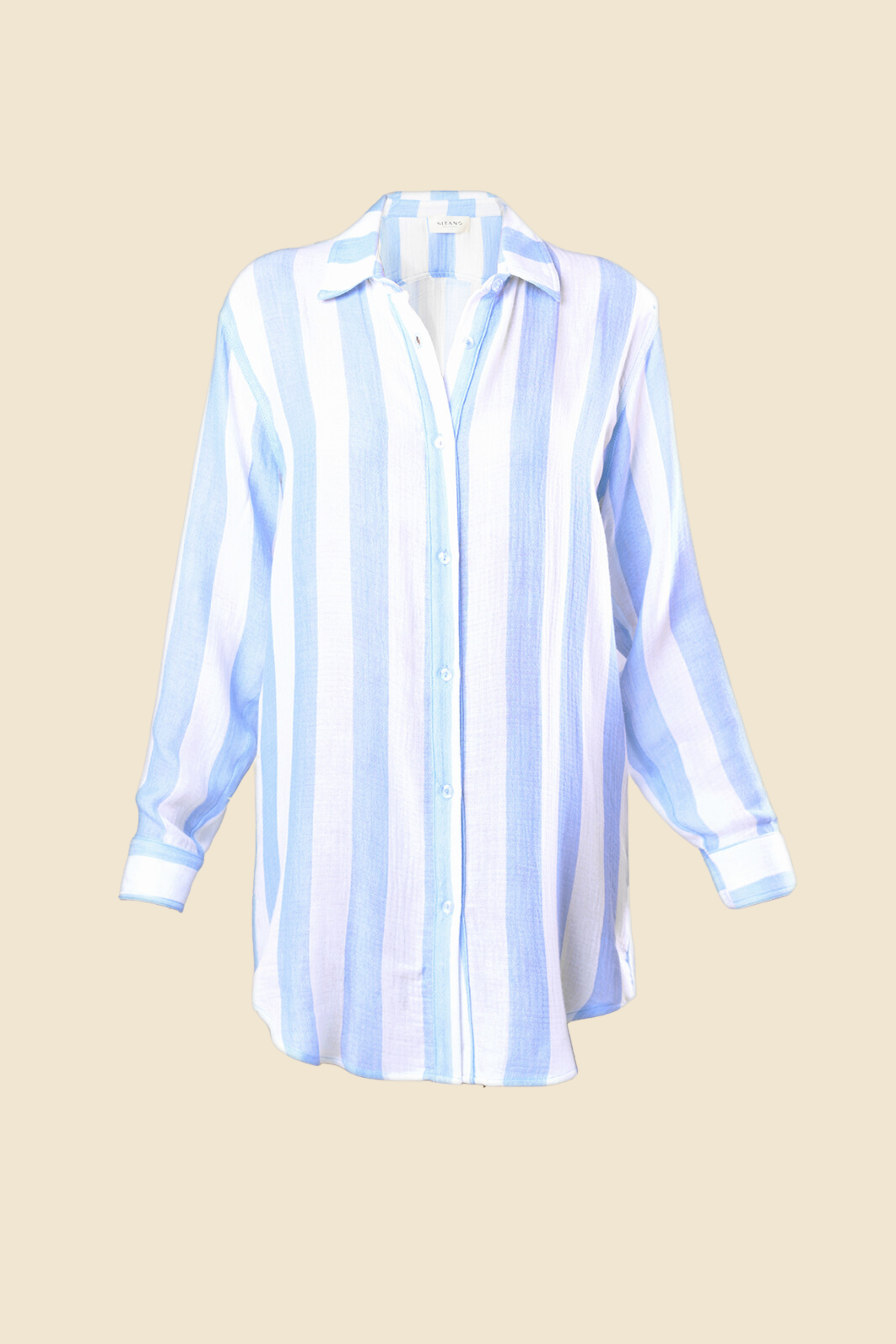 Positano Shirt Dress - Blue/White Cabana Stripes by Sitano