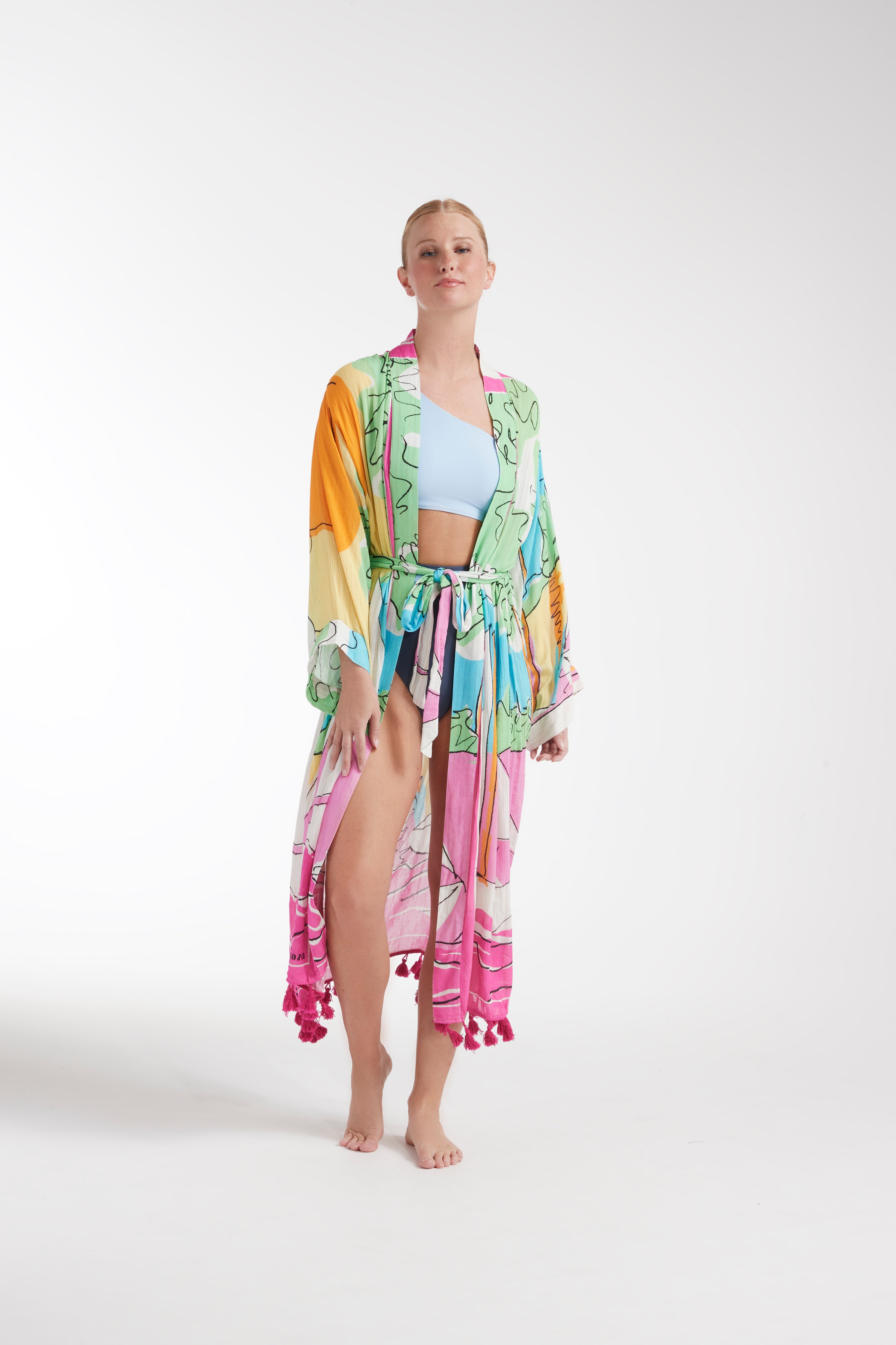 Noelle Fringe Robe by Hermoza