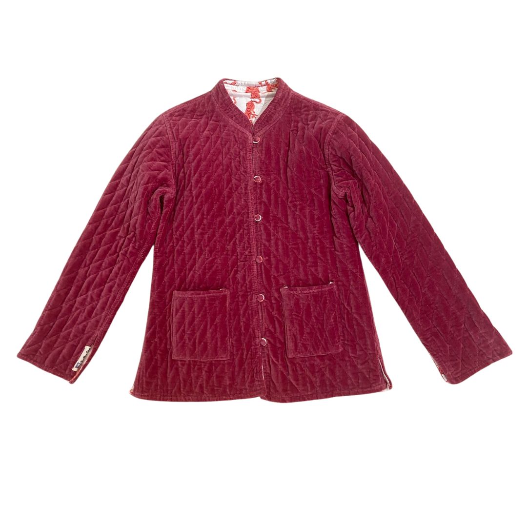 The Magenta Isabella Quilted Velvet Button-Front Jacket by Blue Door London