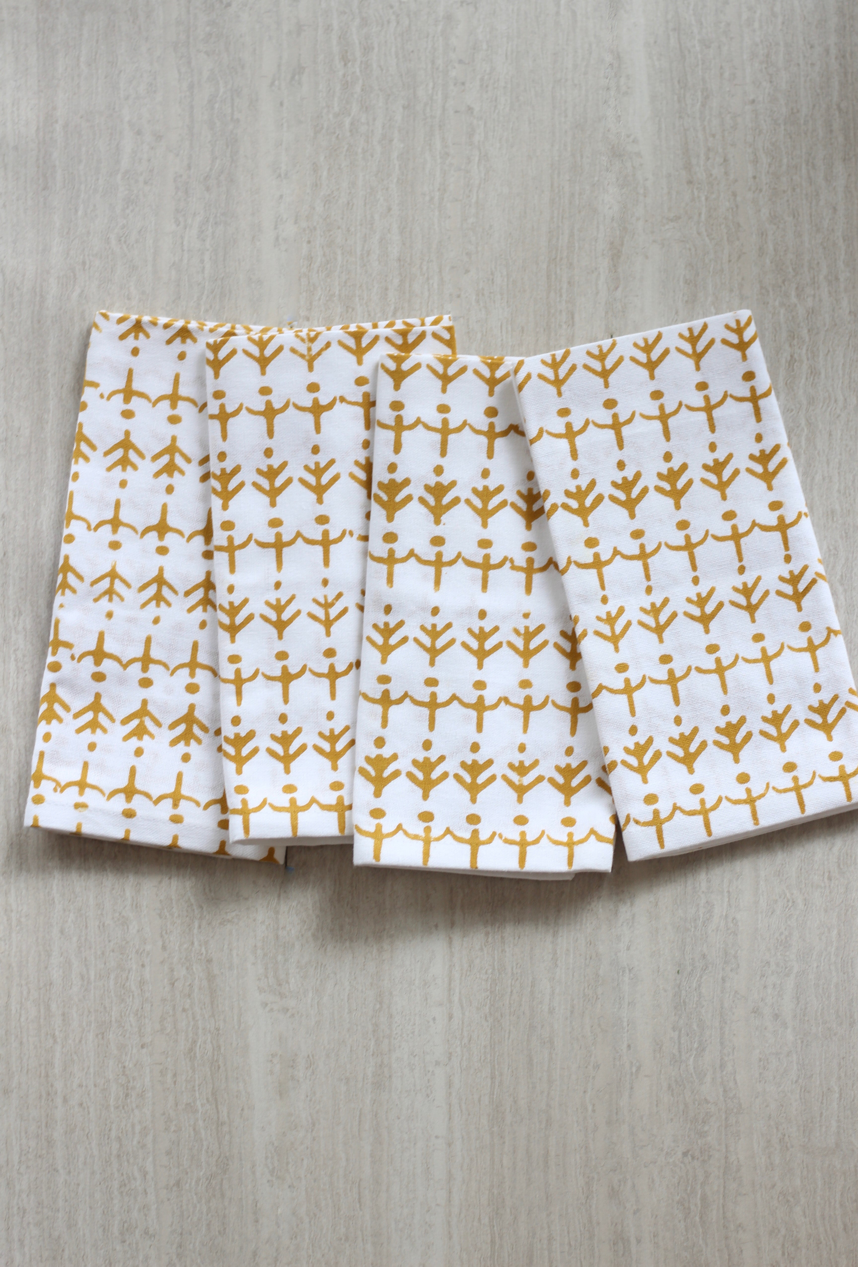 Dinner Napkins (set of 4) - Otomi, Mustard by Mended