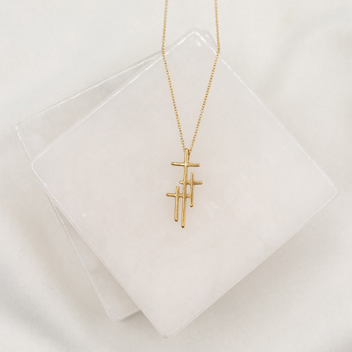 Faithful Light Three Cross Necklace by My Saint My Hero
