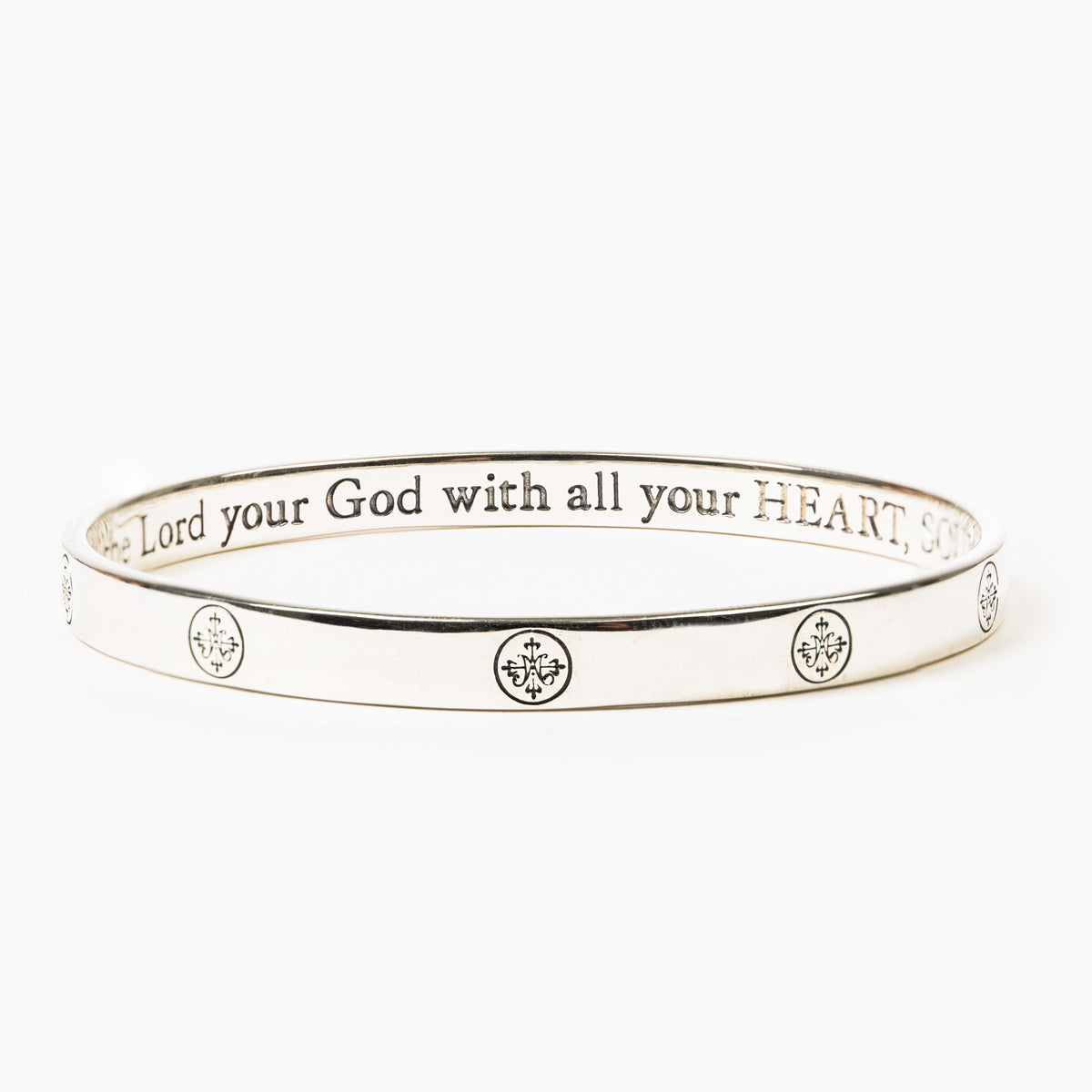 Greatest Love Deuteronomy 6:5 Bangle - Sterling Silver by My Saint My Hero