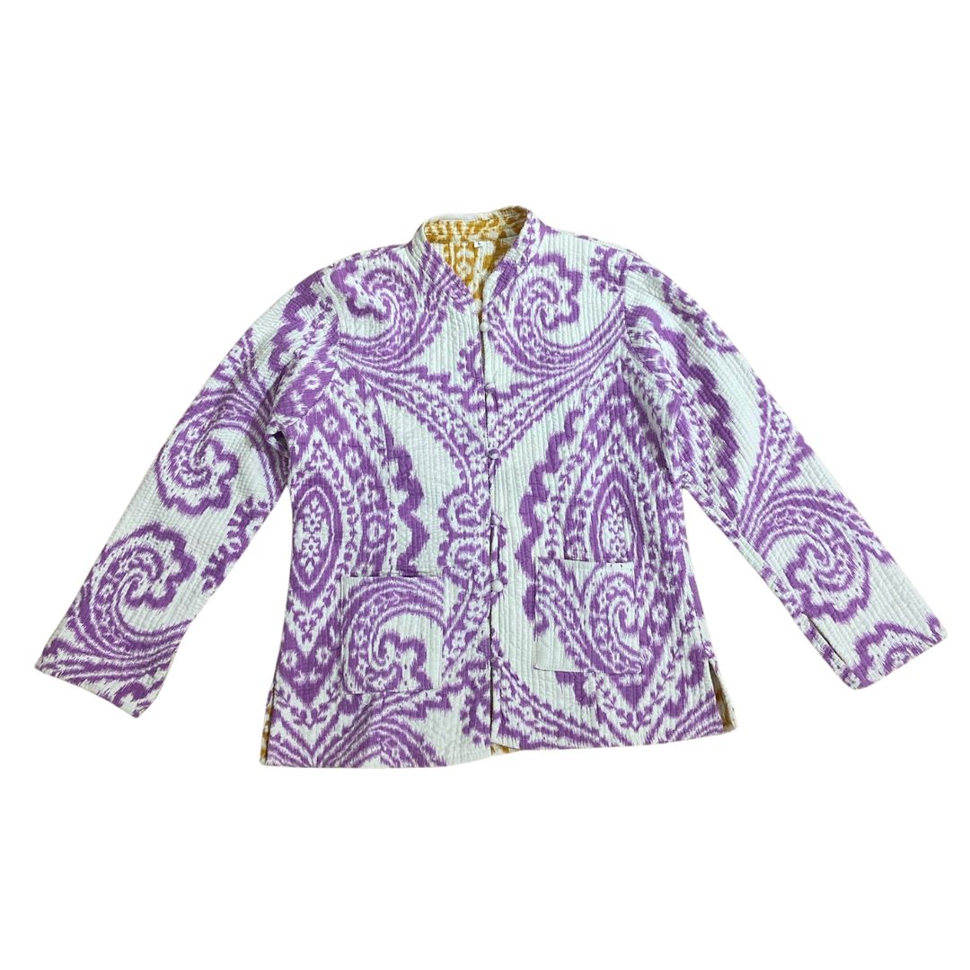 The Purple & Yellow Lillian Reversible Button-Front Jacket by Blue Door London