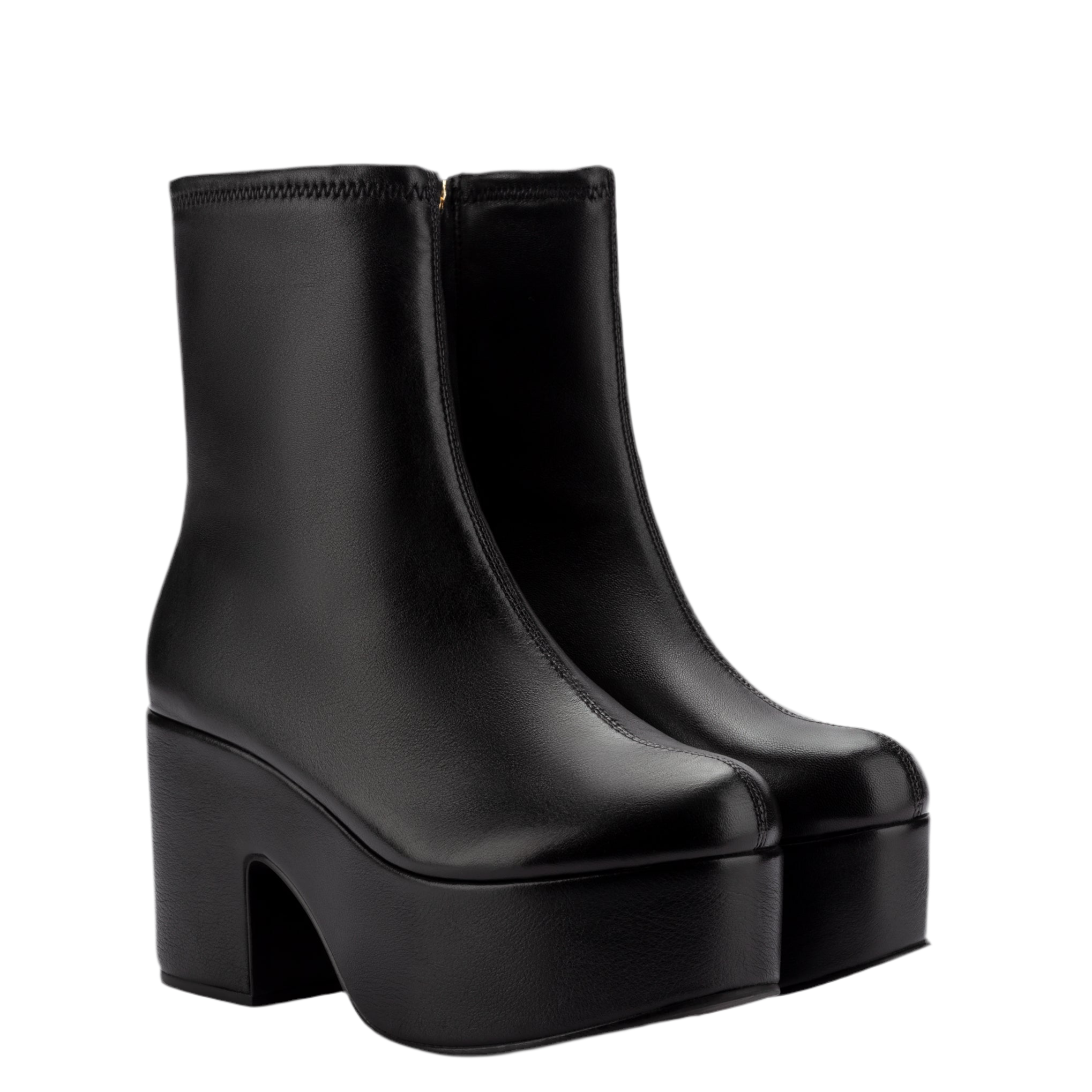 Miso Platform Boot In Black Stretch Leather by Larroudé