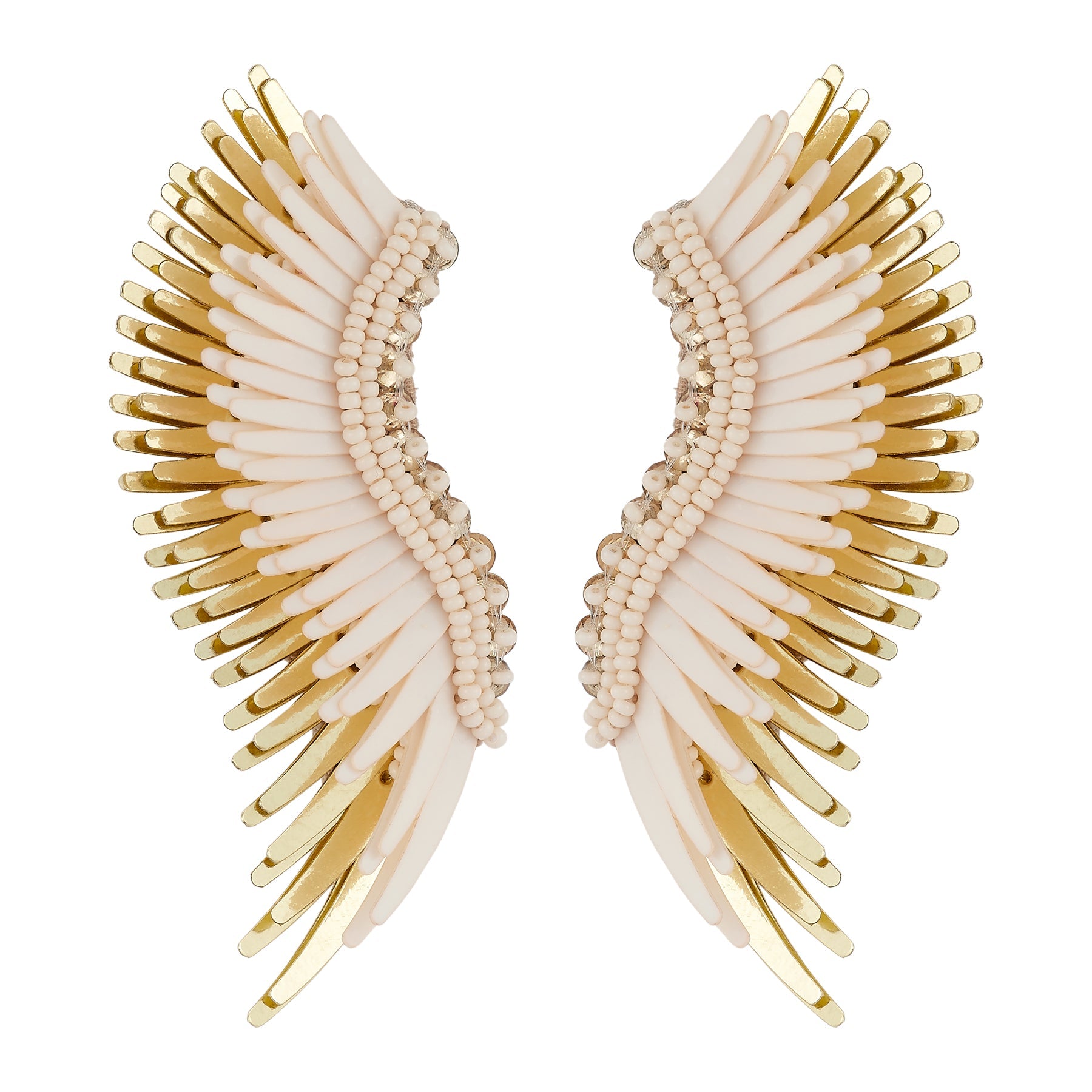 Midi Madeline Earrings Ivory Gold by Mignonne Gavigan