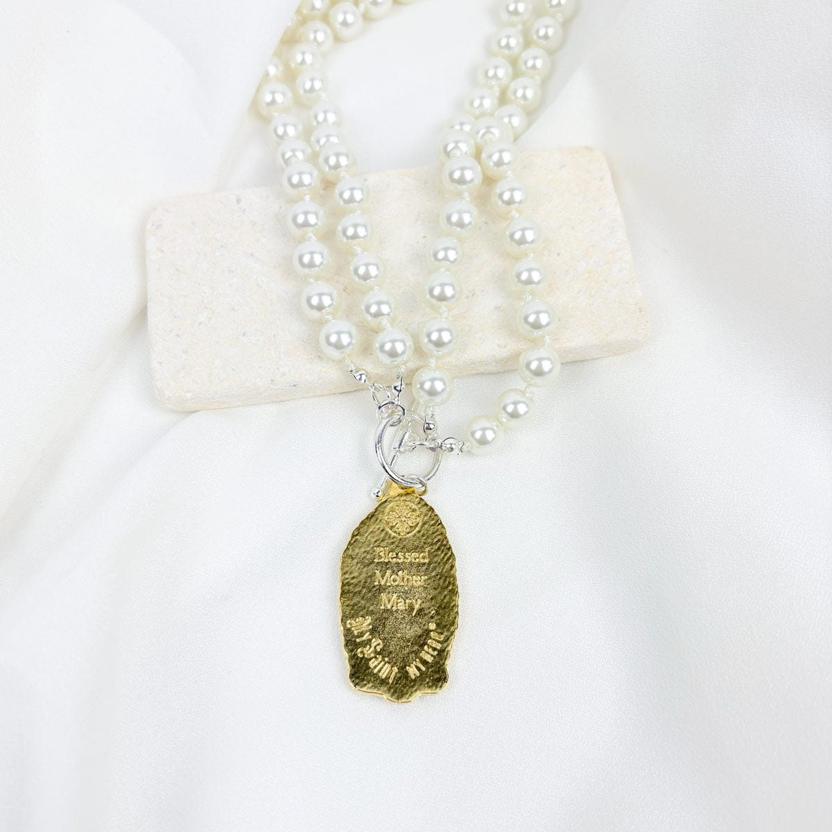 Our Lady of Guadalupe Pearl Necklace by My Saint My Hero