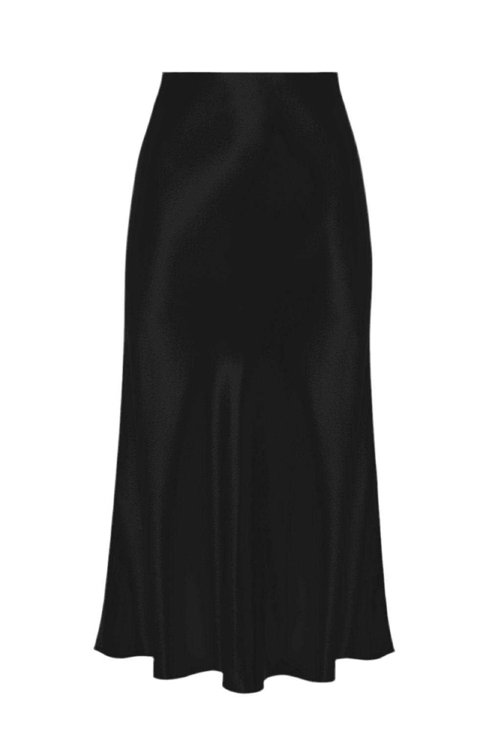 Silk Avin Midi Slip Skirt - Black by RosewaterHouse