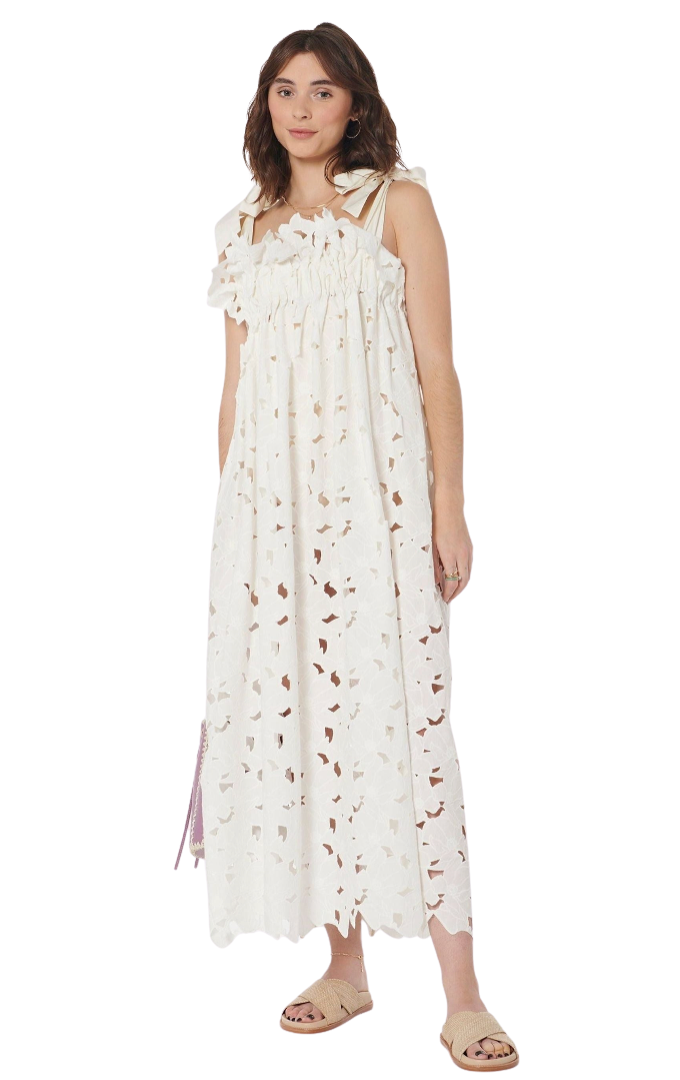 Jaime White Magnolia Lace Dress by Casey Marks