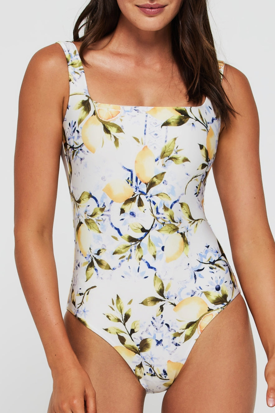 Janece Seamless Square Neck One-piece Swimsuit by Hermoza