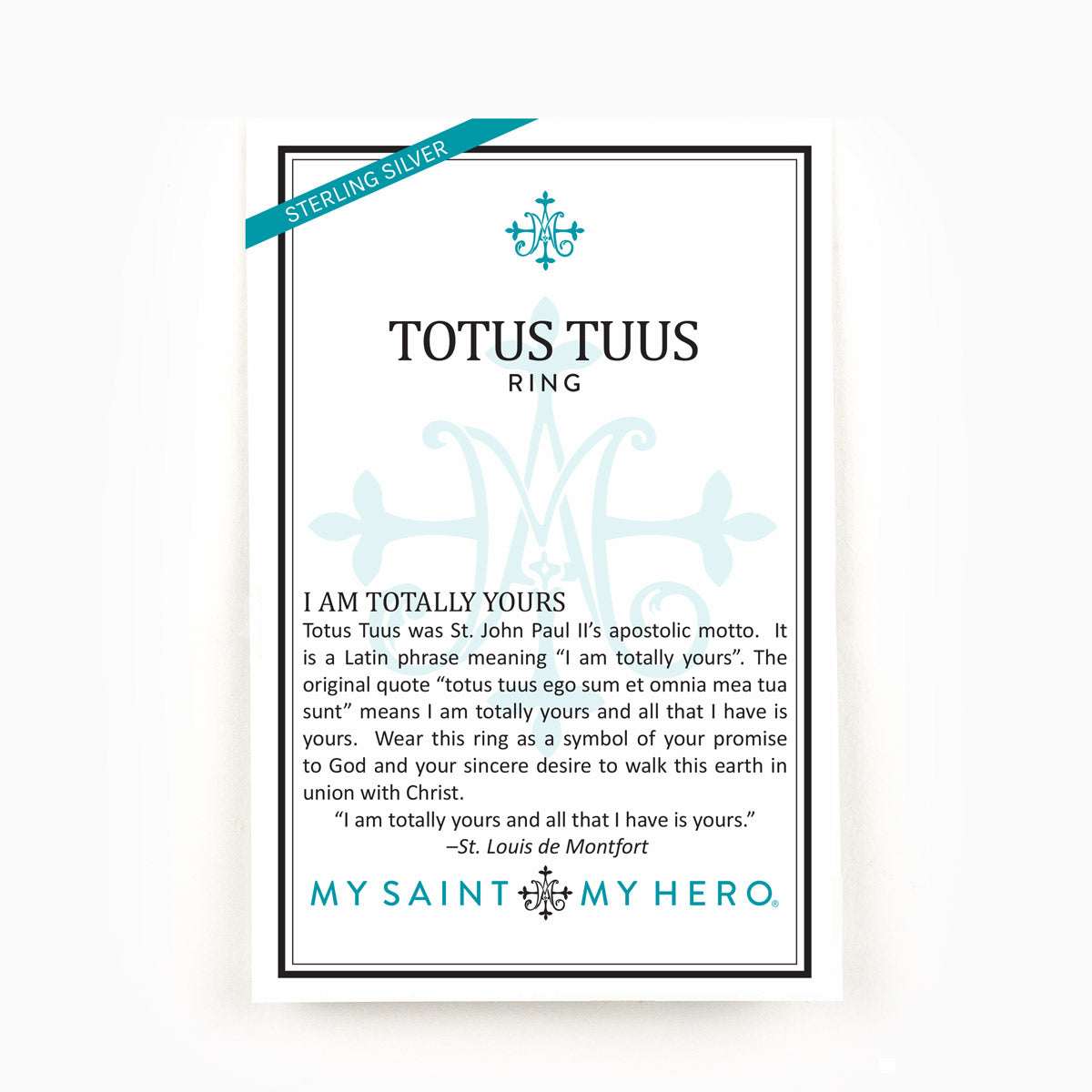 Totus Tuus Ring - Sterling Silver by My Saint My Hero