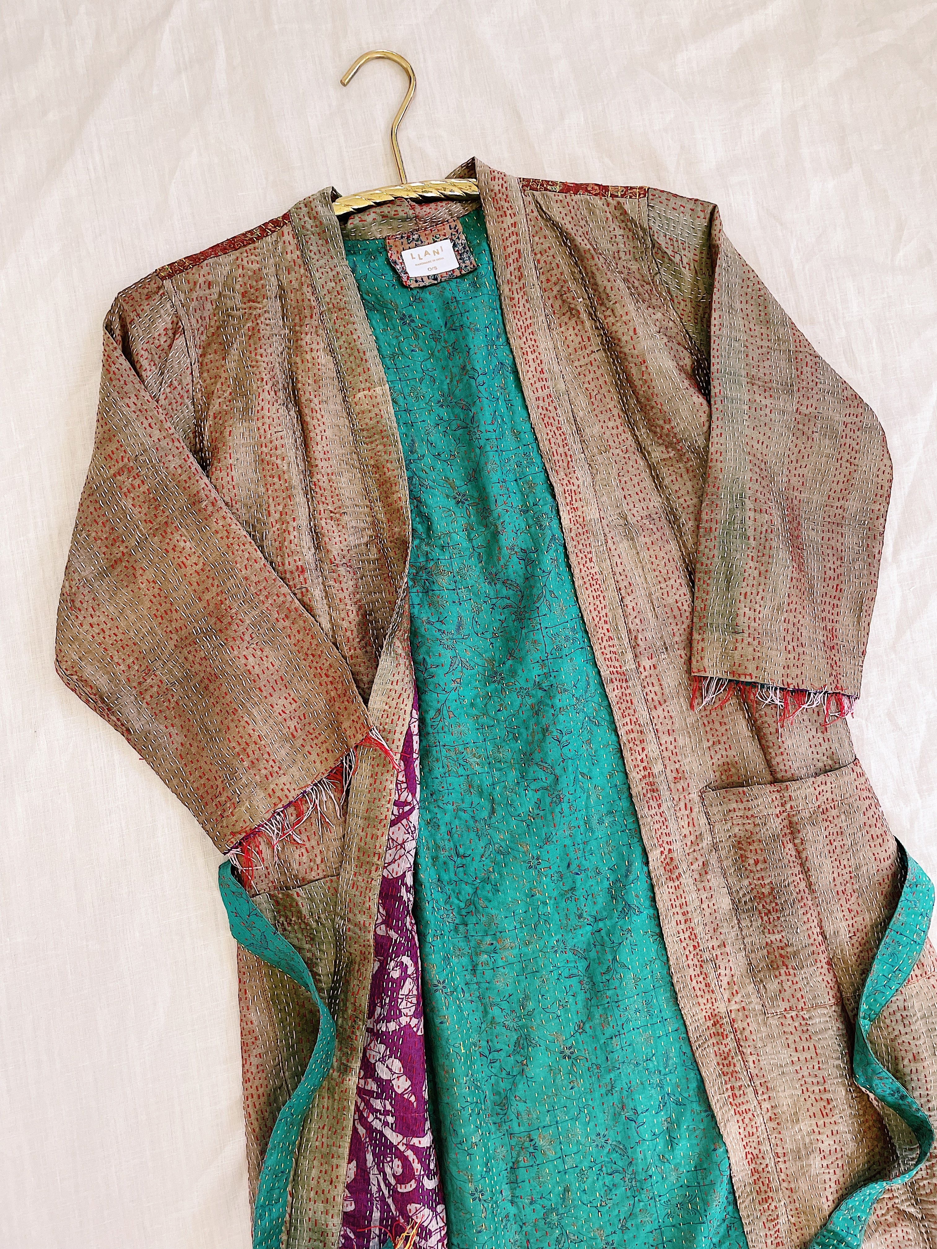 Silk Kantha Duster by Llani