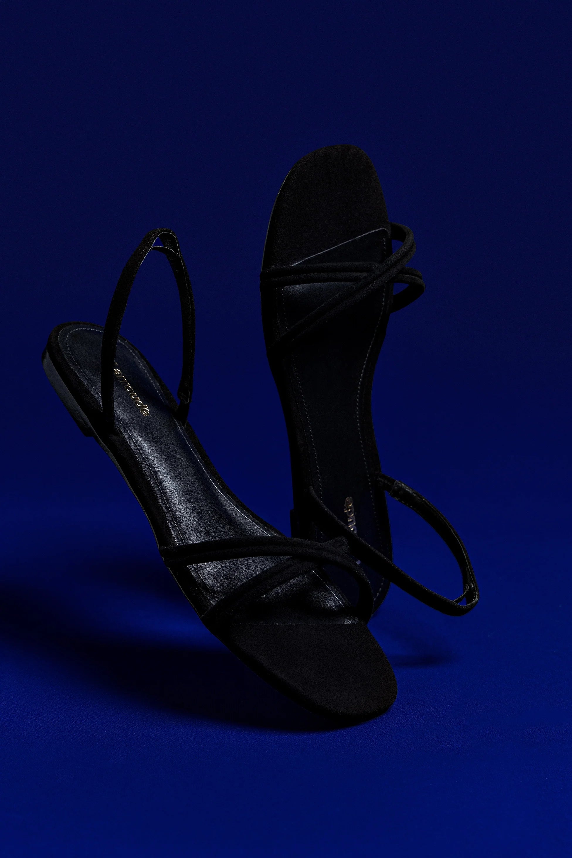 Annie Flat In Black Suede by Larroudé