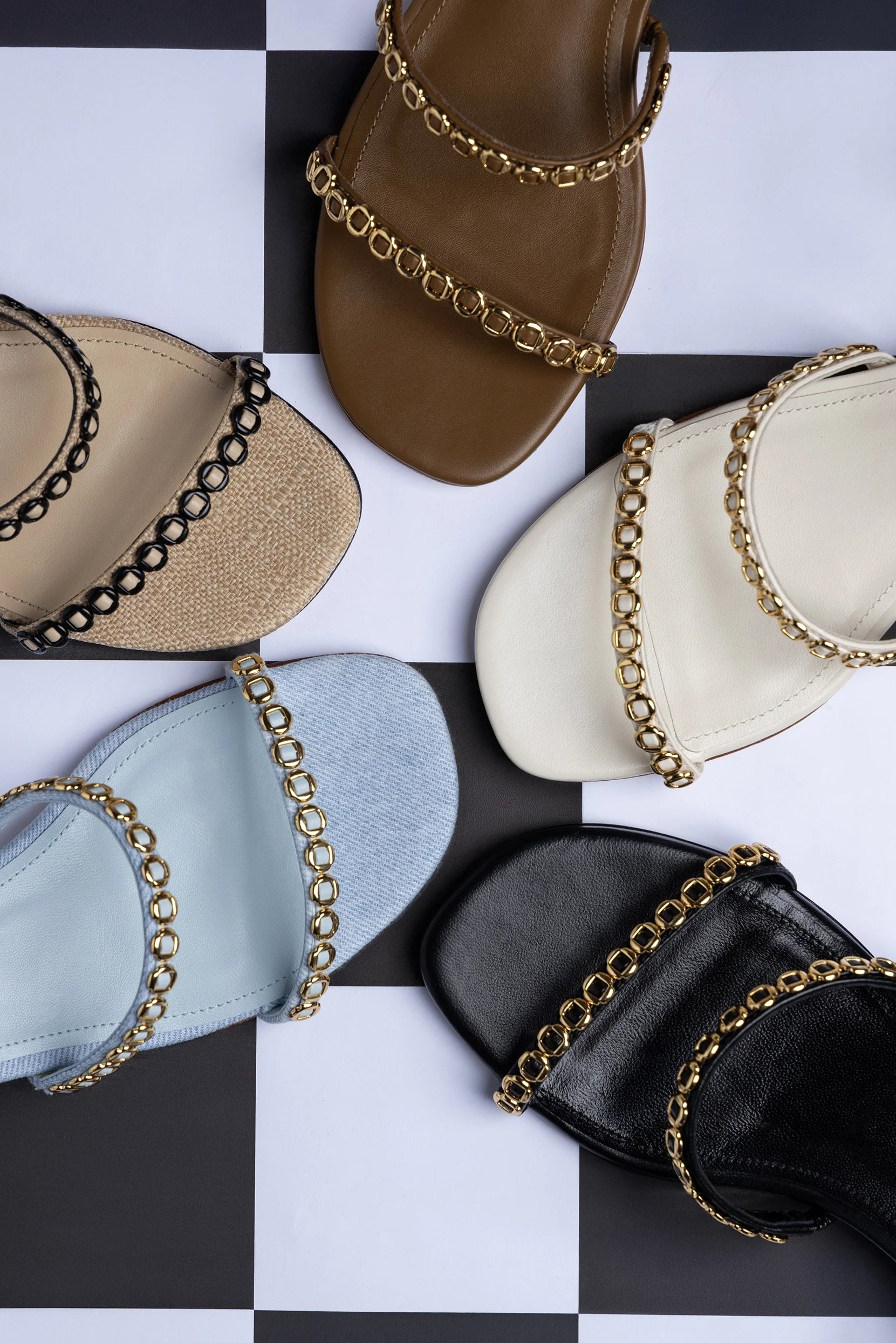 Milanina Flat Sandal In Ivory Leather by Larroudé