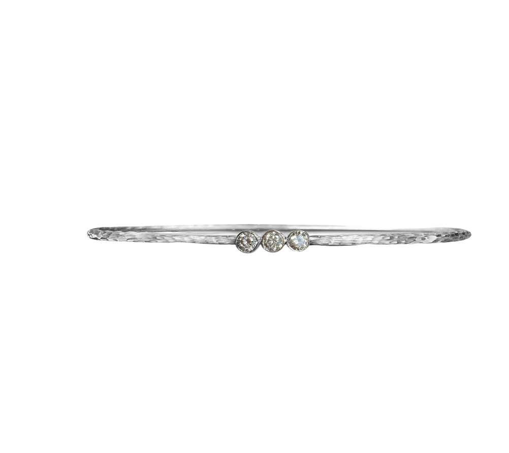 Diamond Hammered Bezel Bracelet by S. Carter Designs