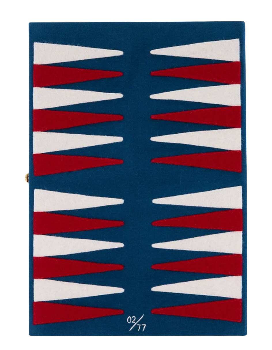Backgammon (Red) Giant Board Game Book Clutch by Olympia Le Tan