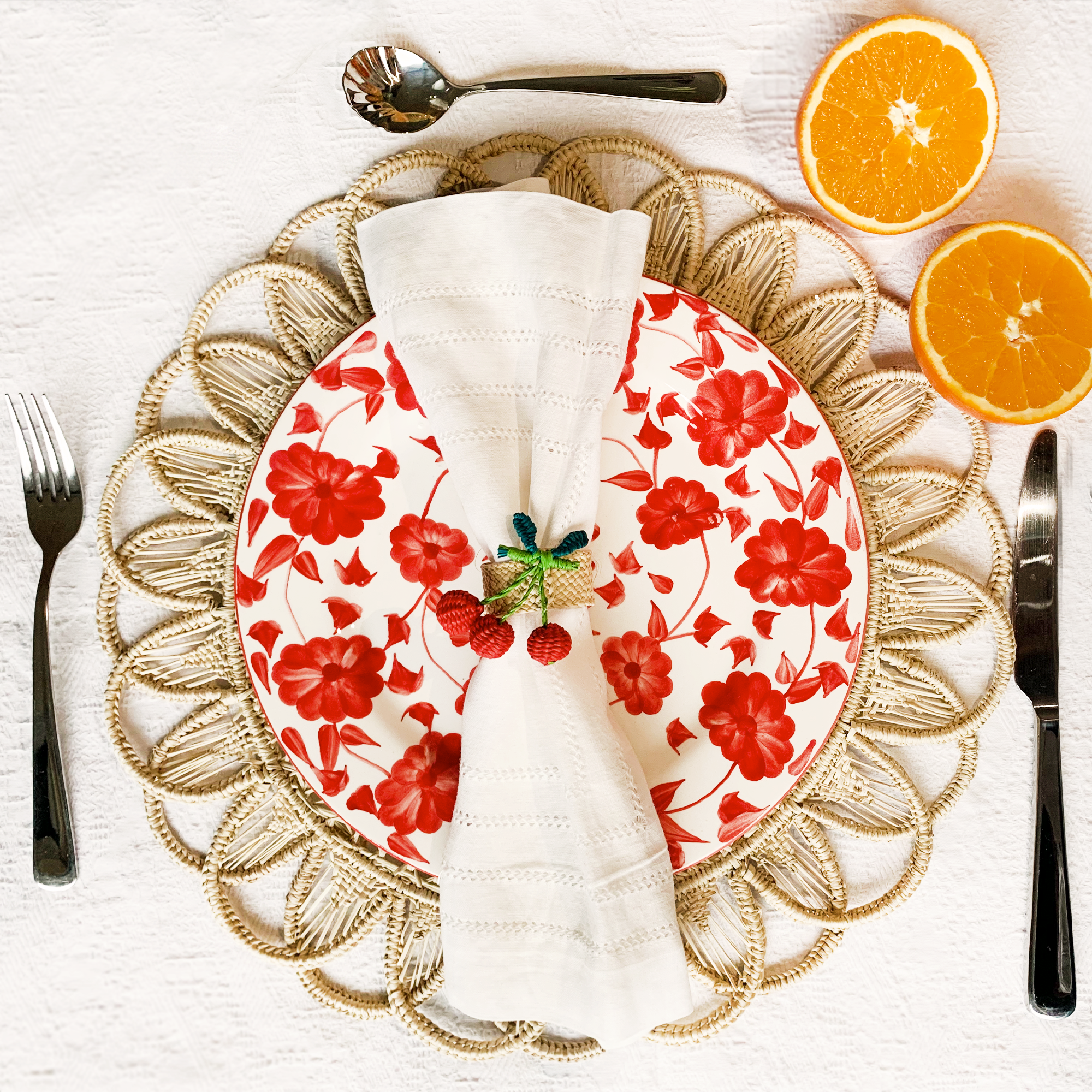 Iraca Cherry Fruit Napkin Ring – Rafia Tableware by Coro Cora