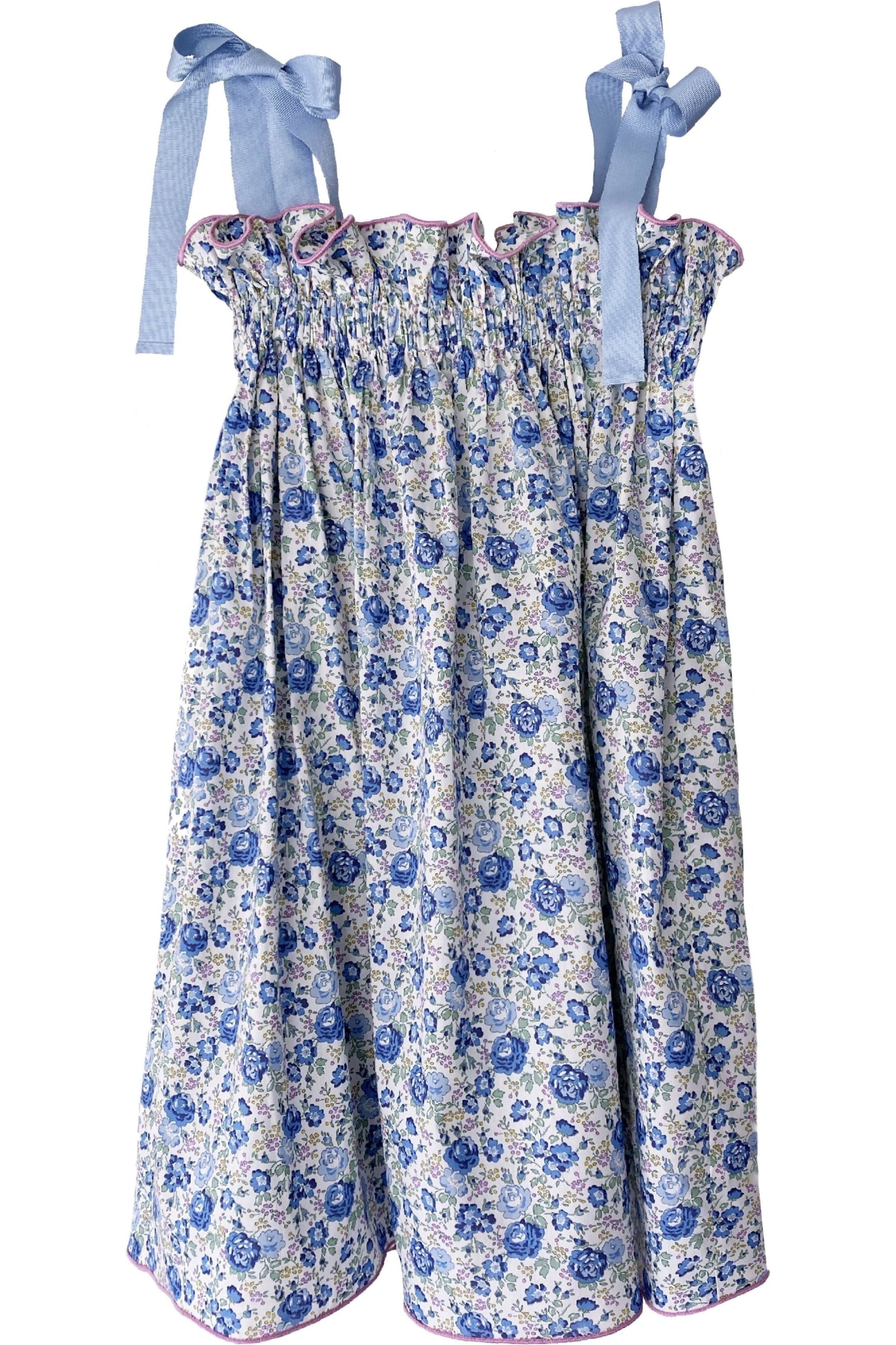 Girls' Jaime Dress in Blue Floral by Casey Marks