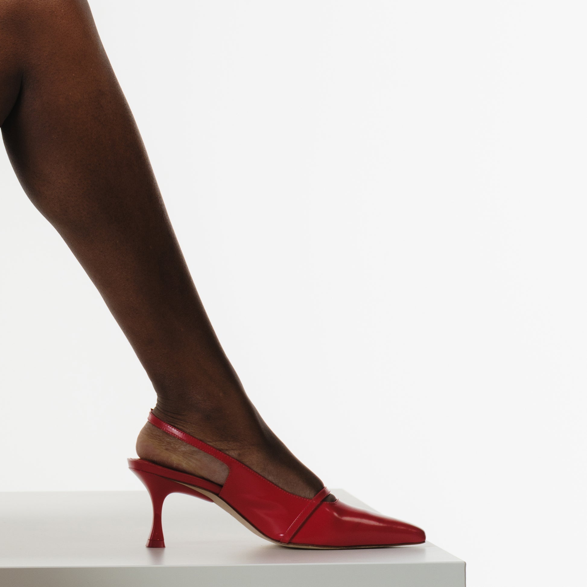 Ines Pump In Scarlet Leather by Larroudé