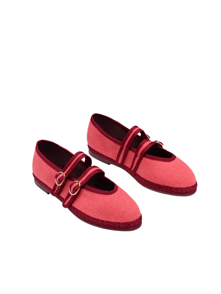 Claire Linen Flats by Flabelus