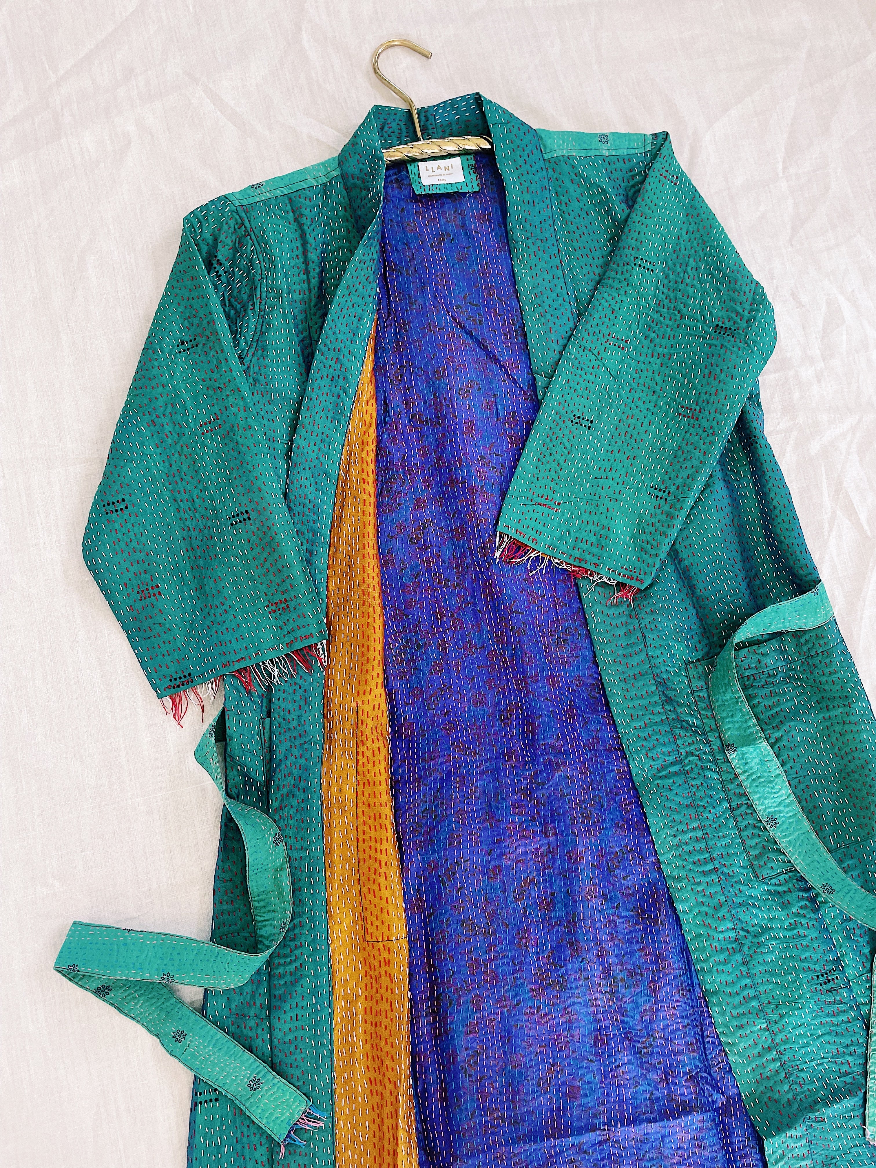 Silk Kantha Duster by Llani