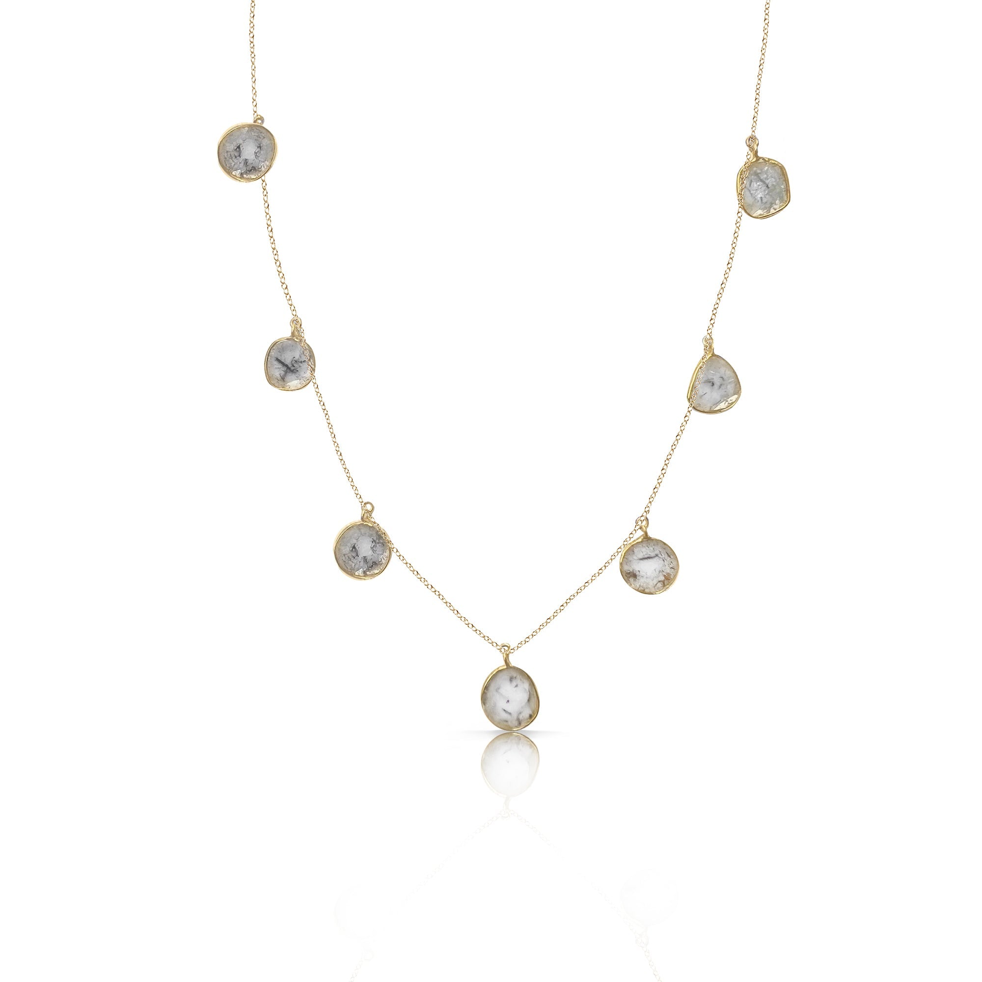 14k Sliced Diamond Dangle Necklace by S.Carter Designs