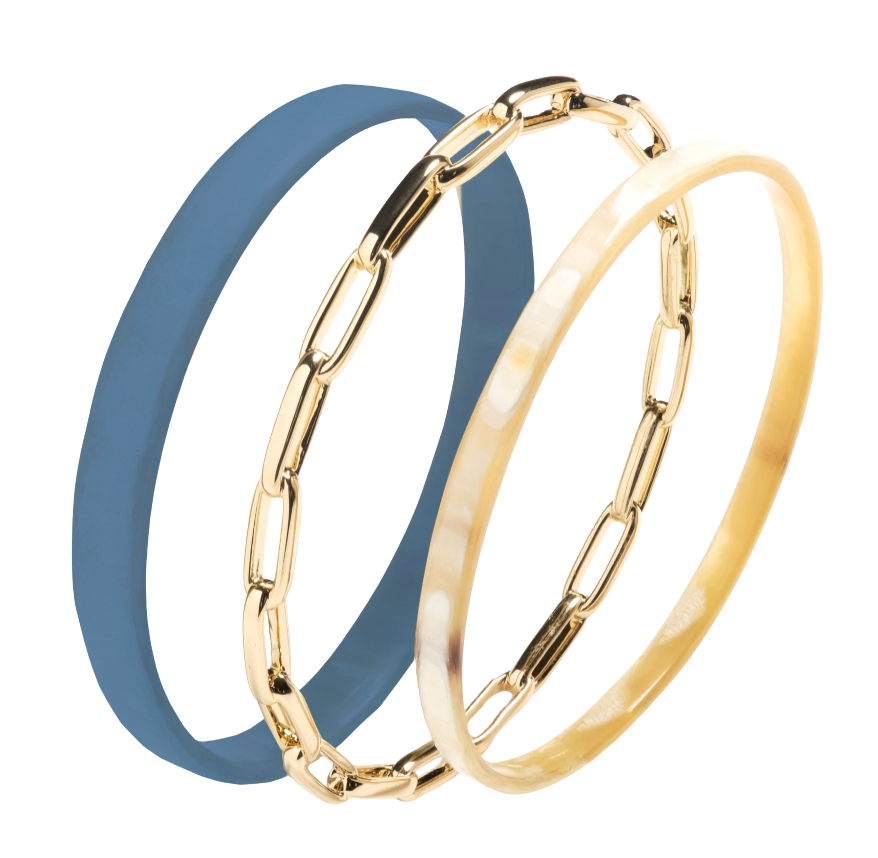 Inaya Set of 3 Bangle Bracelets by Akola