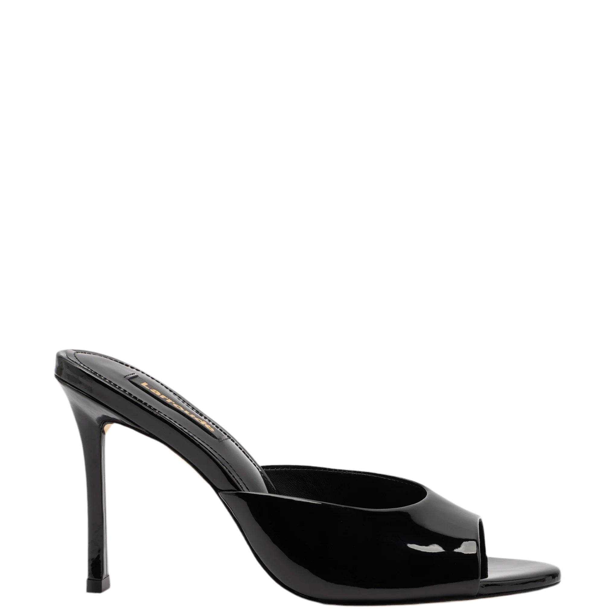 Jasmine Hi Mule In Black Leather by Larroudé