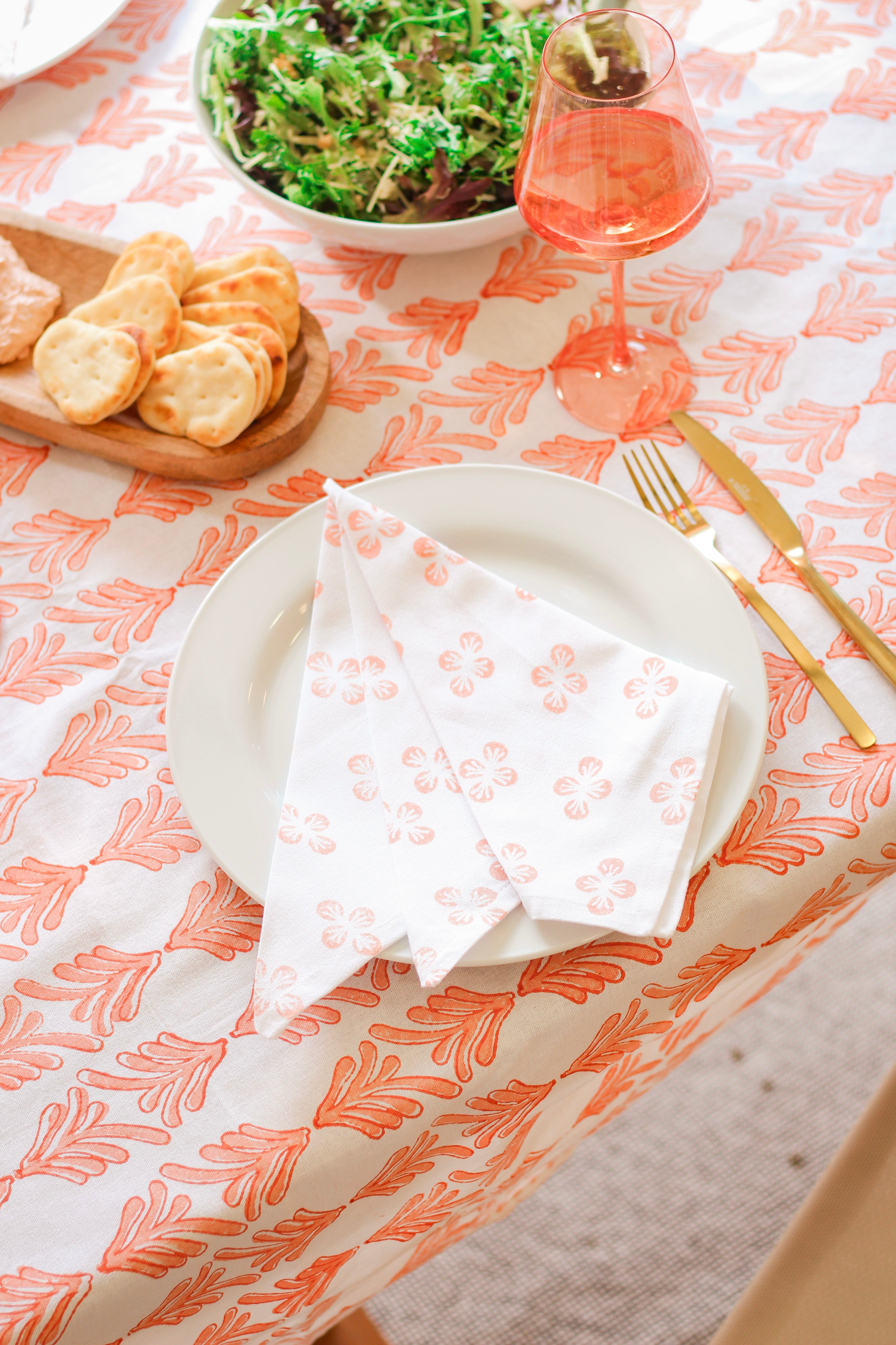 Table Throw - Palmetto, Orange & Melon by Mended