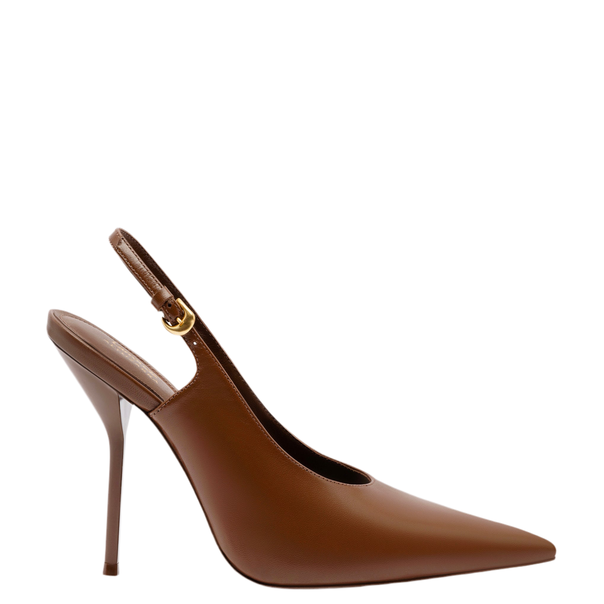 Larroudé x Altuzarra Pump In Burnt Umber Leather by Larroudé