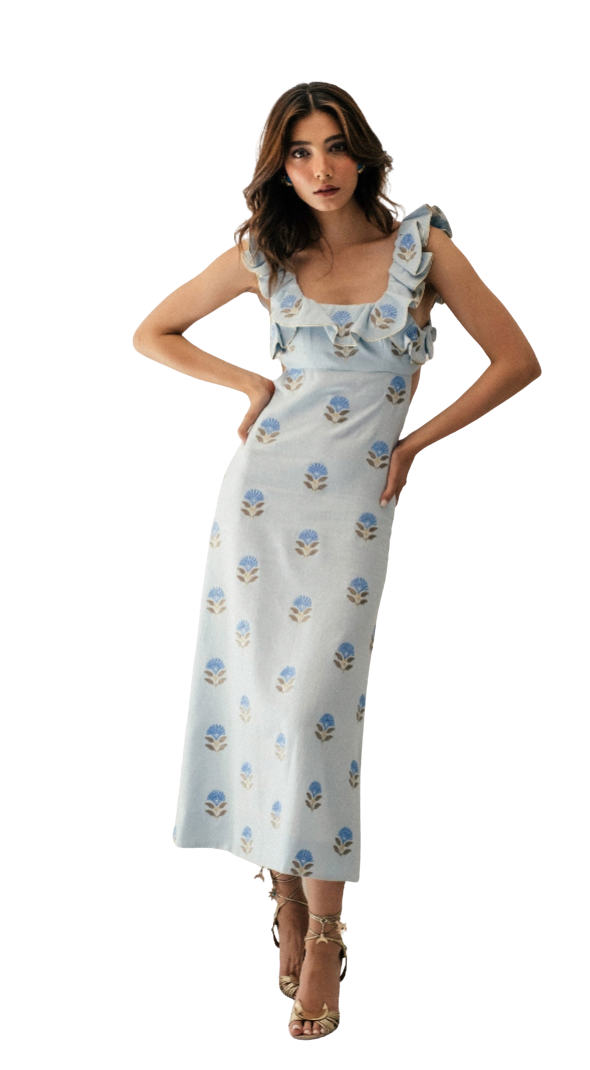 Malika Dress - Blue & Baby Blue by RosewaterHouse