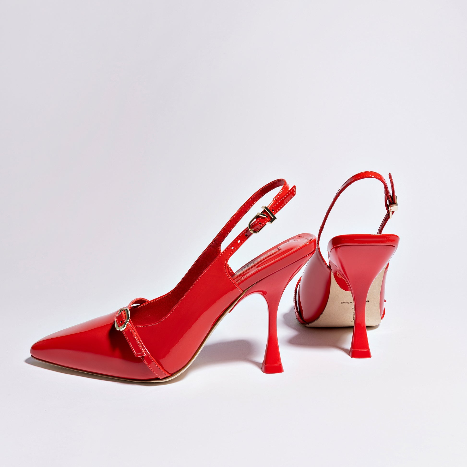 Ines Hi Pump in Scarlet Patent Leather by Larroudé