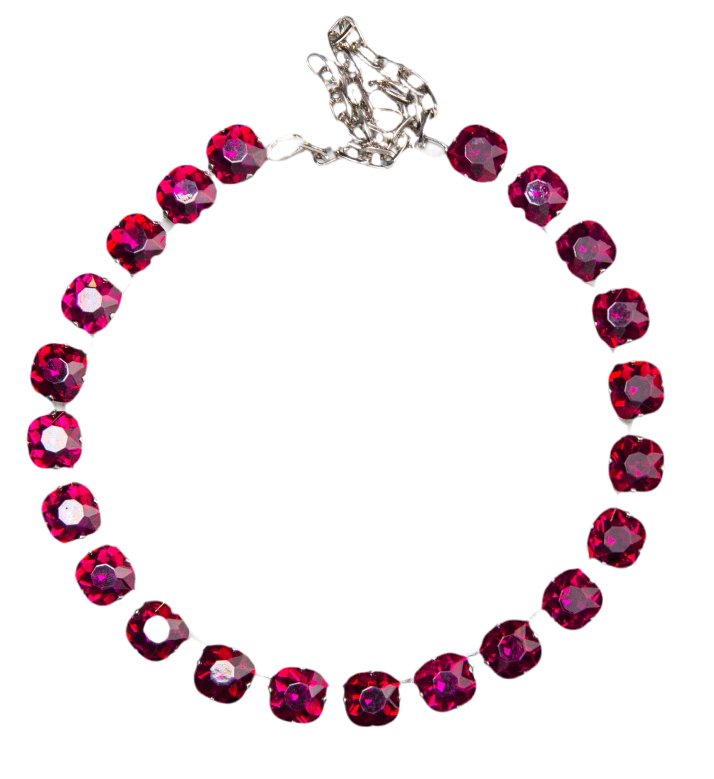 Short Baby Fuchsia Crystal Necklace by Cashfana