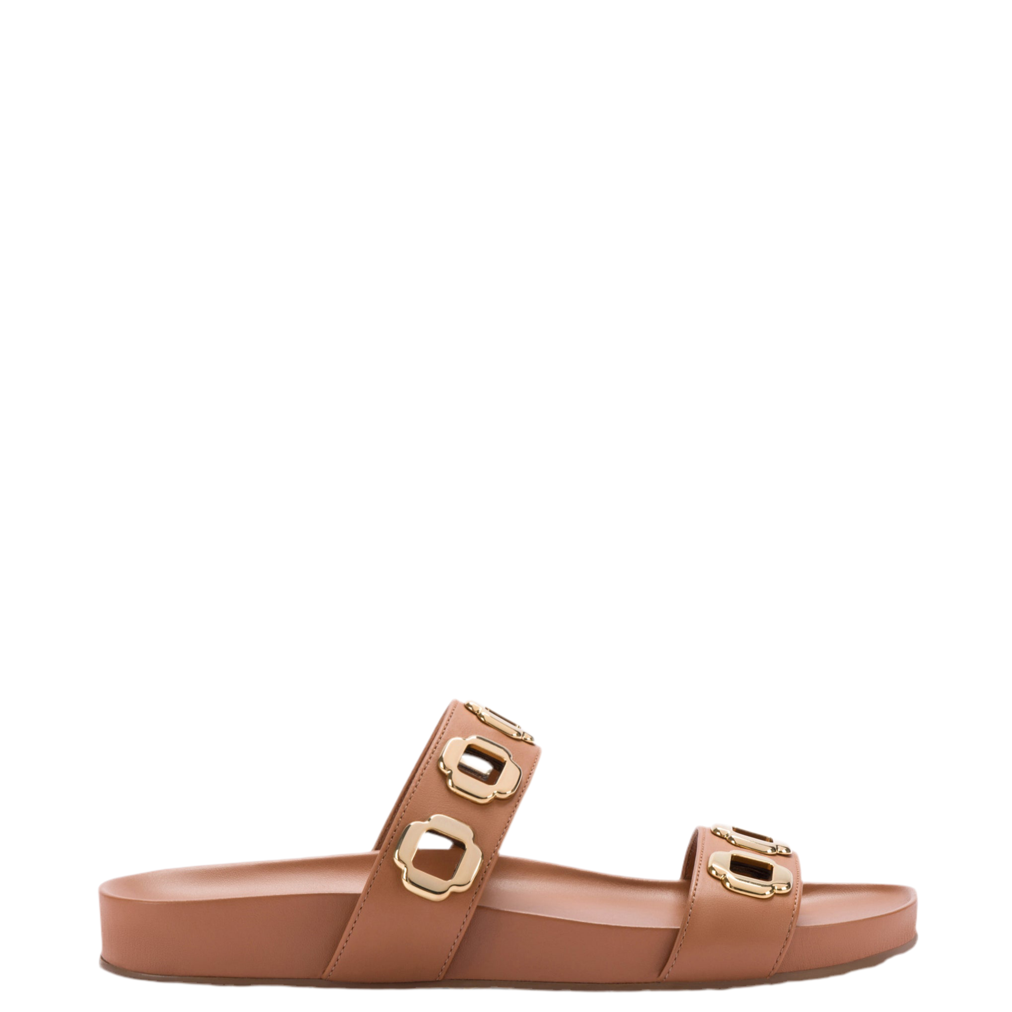 Milan Slide In Caramel Leather by Larroudé