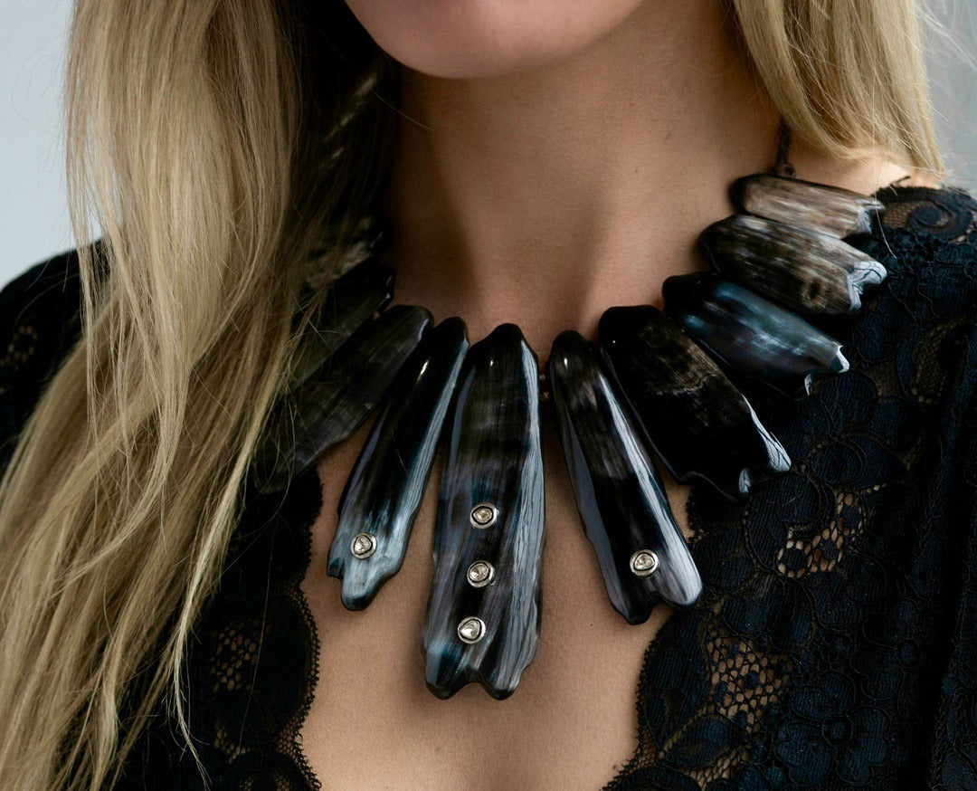 Polished Dark Horn Collar by S.Carter Designs