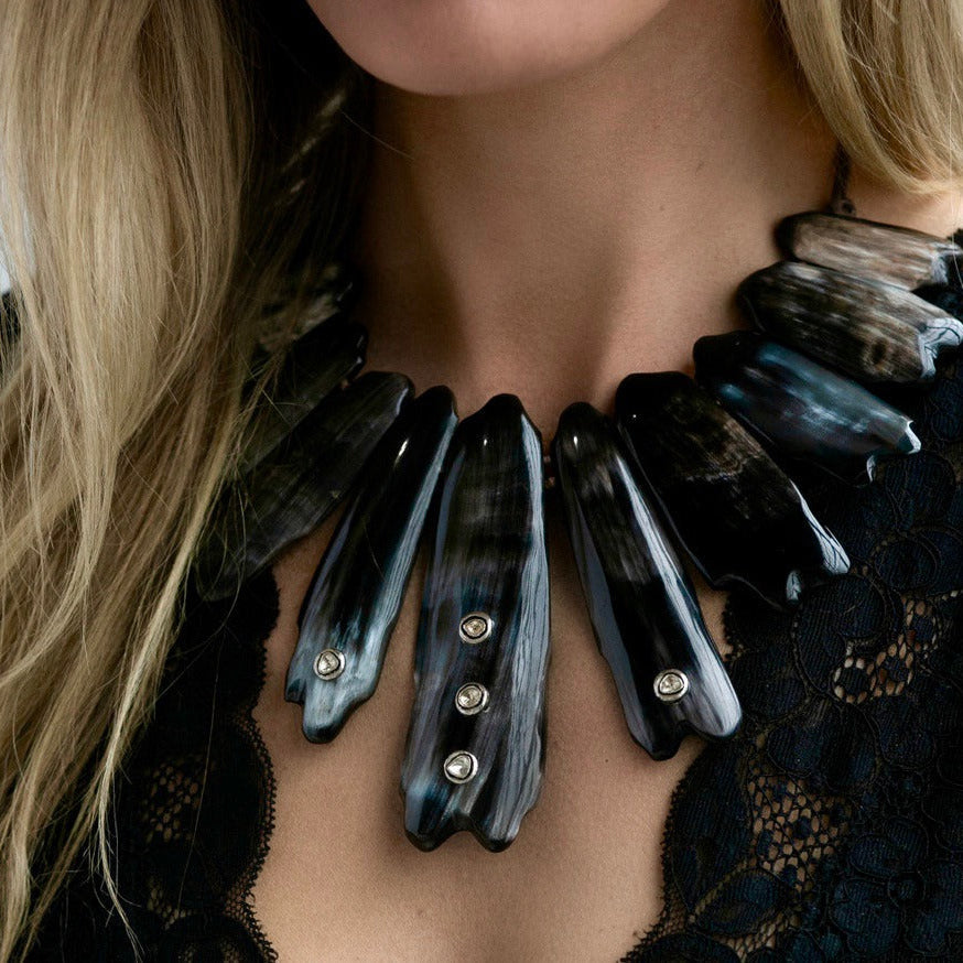 Polished Dark Horn Collar by S. Carter Designs