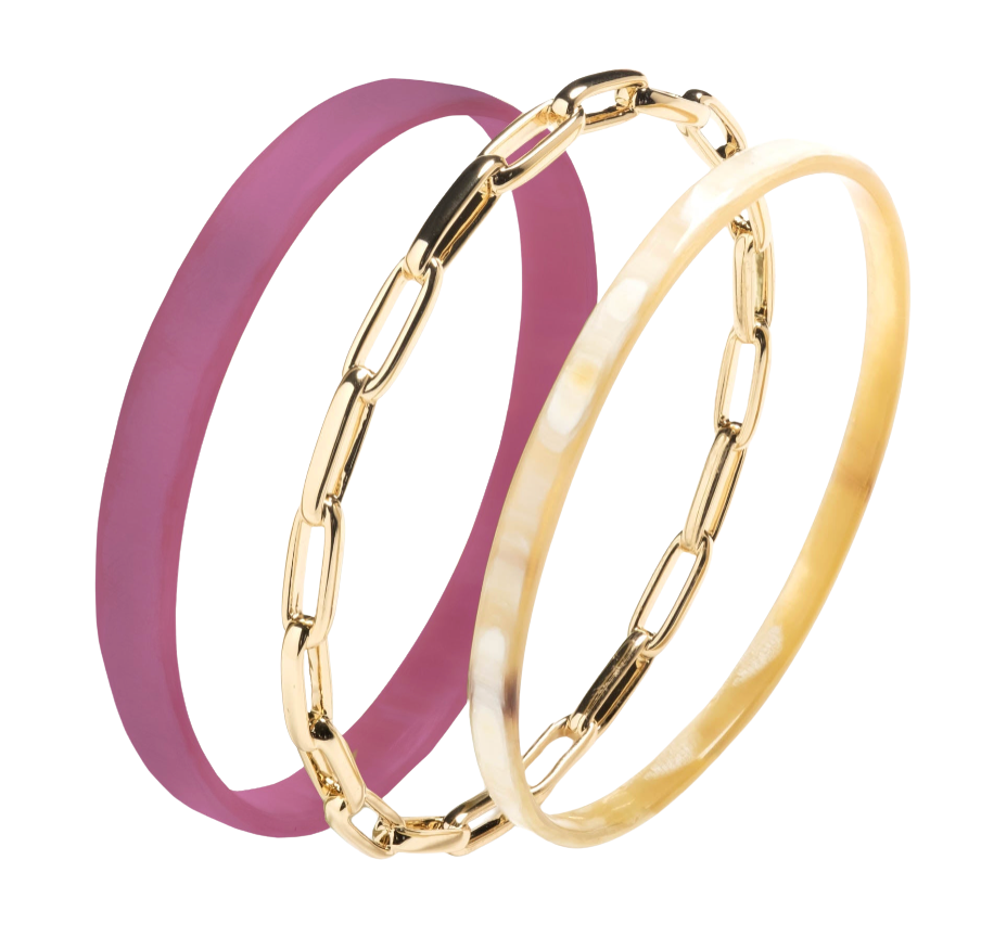 Inaya Set of 3 Bangle Bracelets by Akola