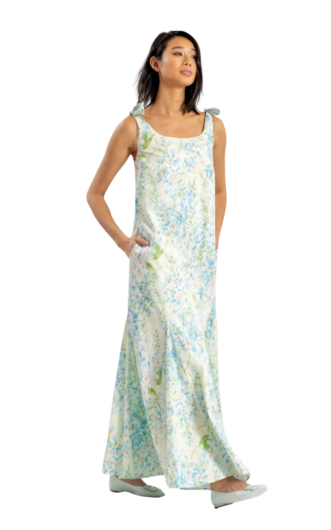 Ashley Blue Wisteria Floral Maxi Dress by Casey Marks