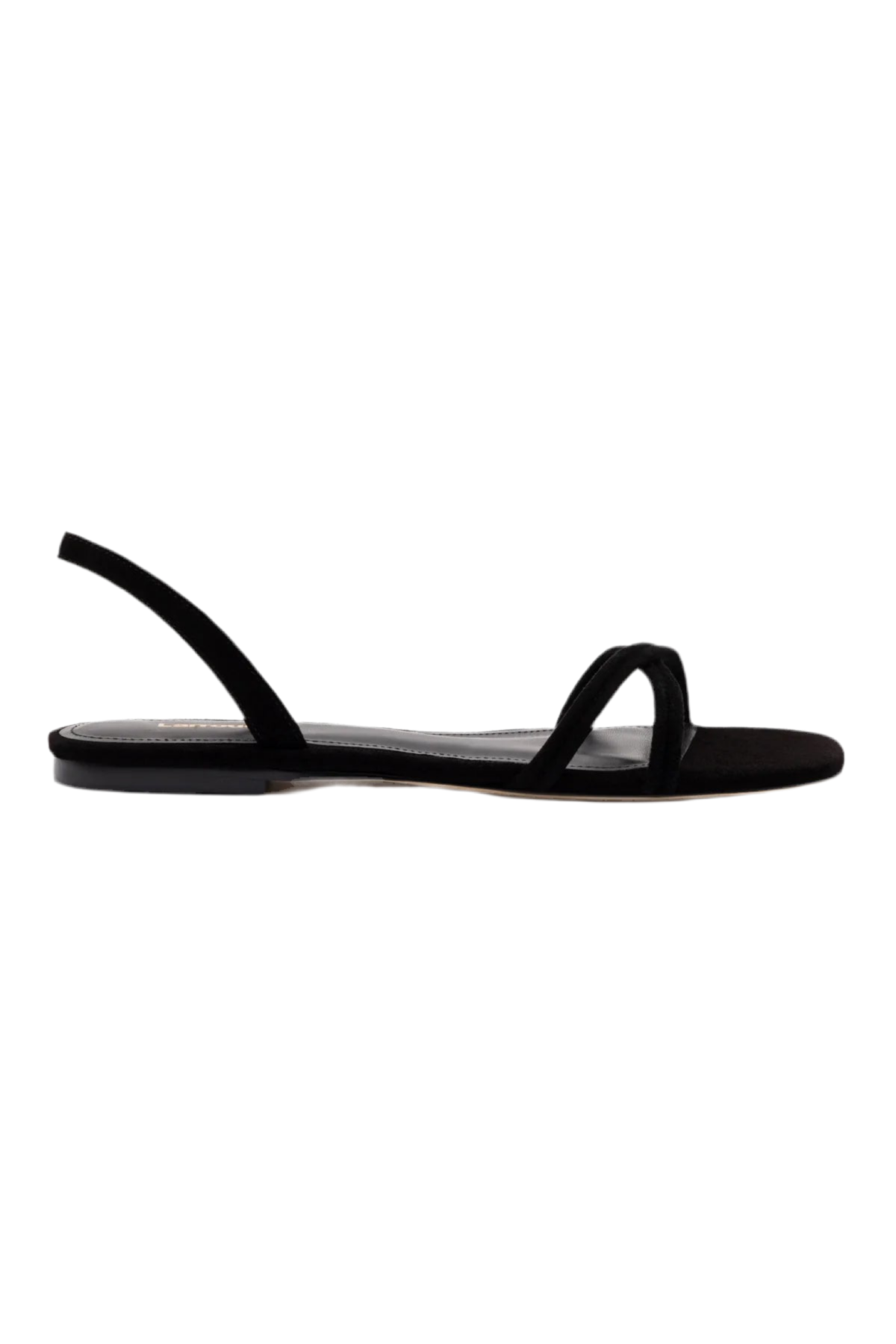 Annie Flat In Black Suede by Larroudé