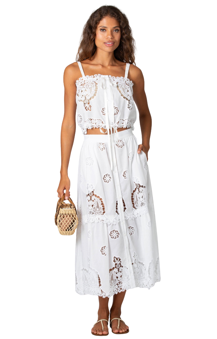 Palmer Versailles Cotton Embroidery Top by Miguelina