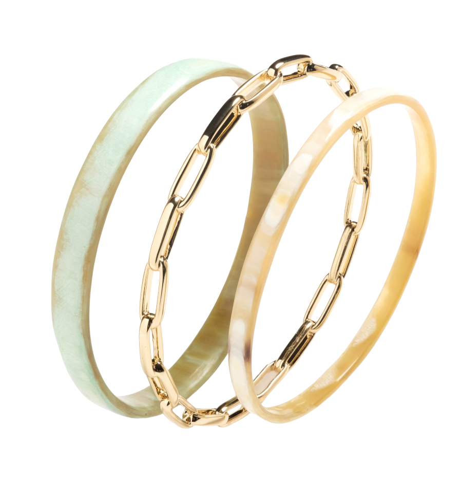 Inaya Set of 3 Bangle Bracelets by Akola