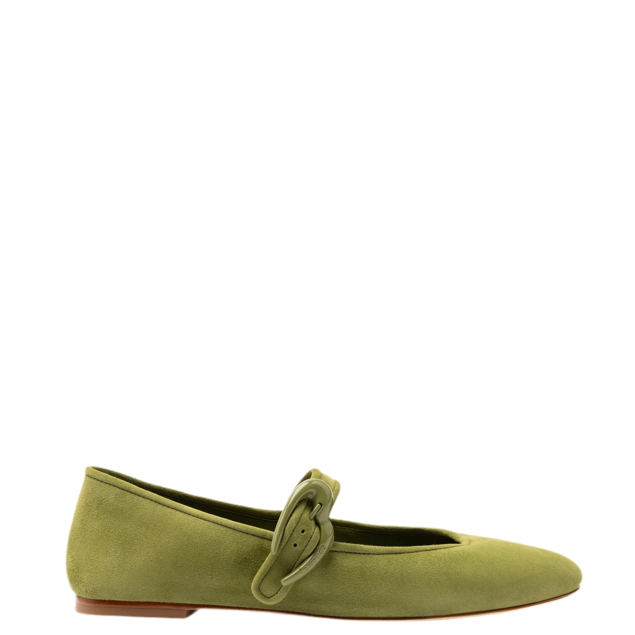 Verona Ballet Flat In Seaweed Suede by Larroudé