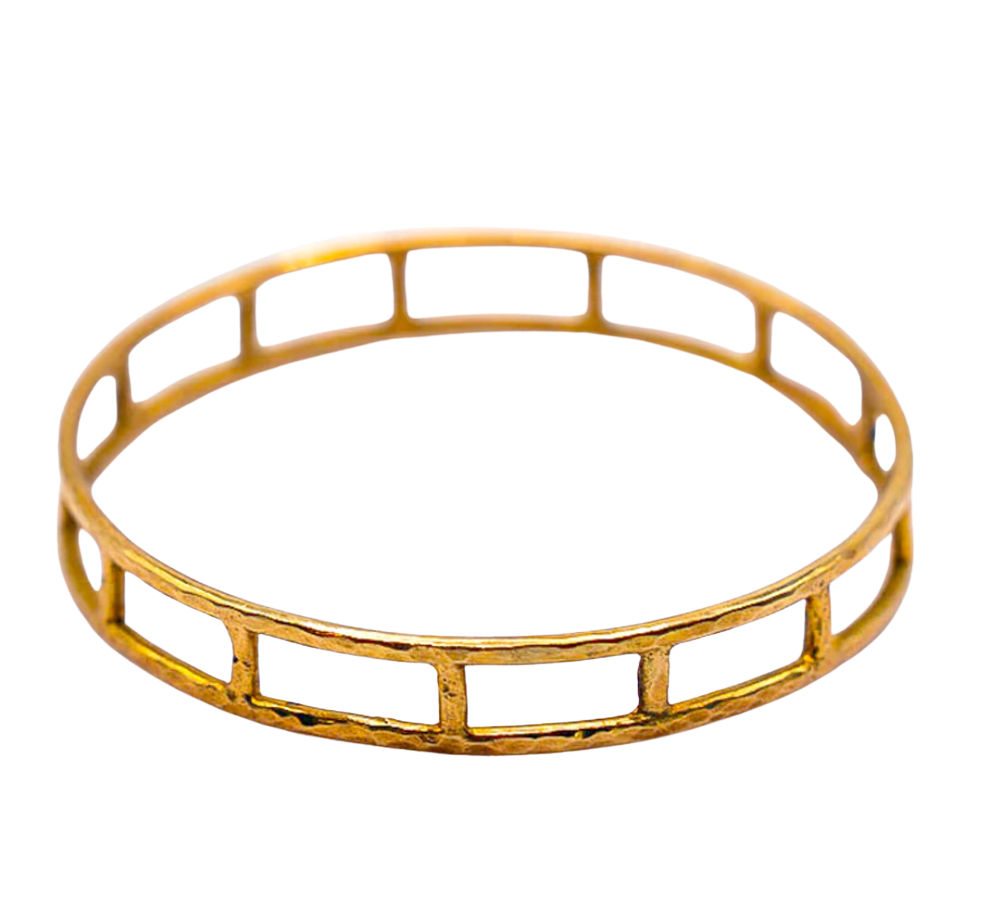 Cage Brass Bangle by Akola